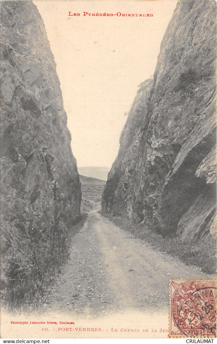 66-PORT VENDRES-CHEMIN DE LA JETEE-N°6023-G/0249 - Port Vendres