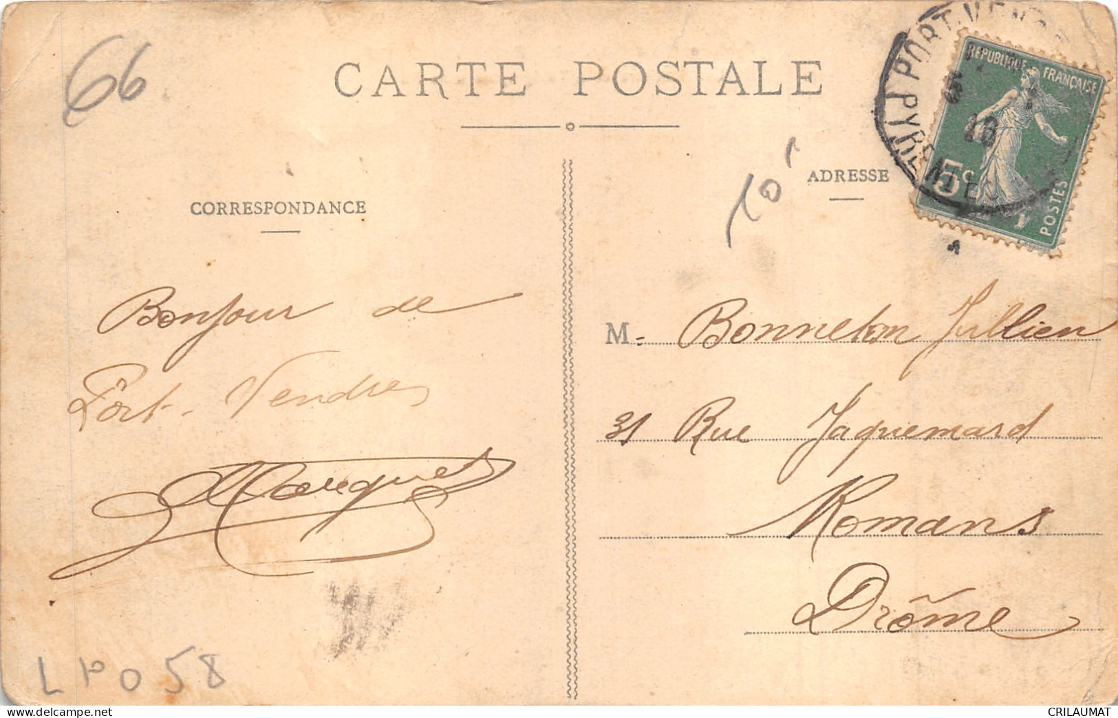 66-PORT VENDRES-TELEGRAPHIE SANS FIL-N°6023-G/0001 - Port Vendres