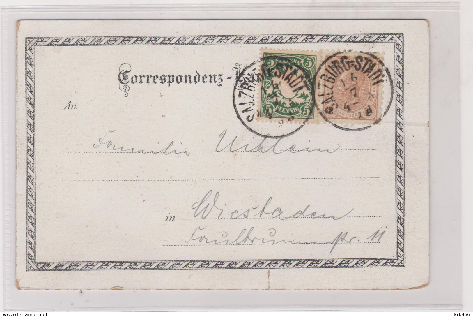 AUSTRIA  SALZBURG Nice Postcard To Germany Used With Austria & Bavaria Stamps - Briefe U. Dokumente