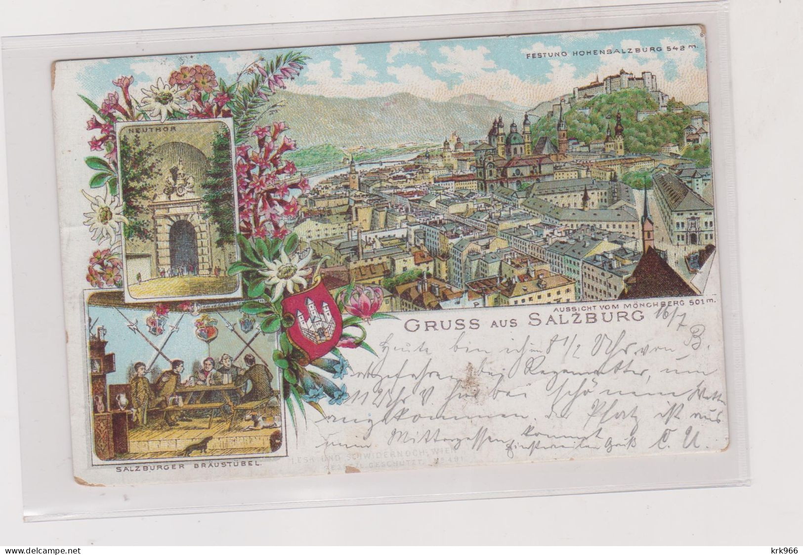 AUSTRIA  SALZBURG Nice Postcard To Germany Used With Austria & Bavaria Stamps - Briefe U. Dokumente