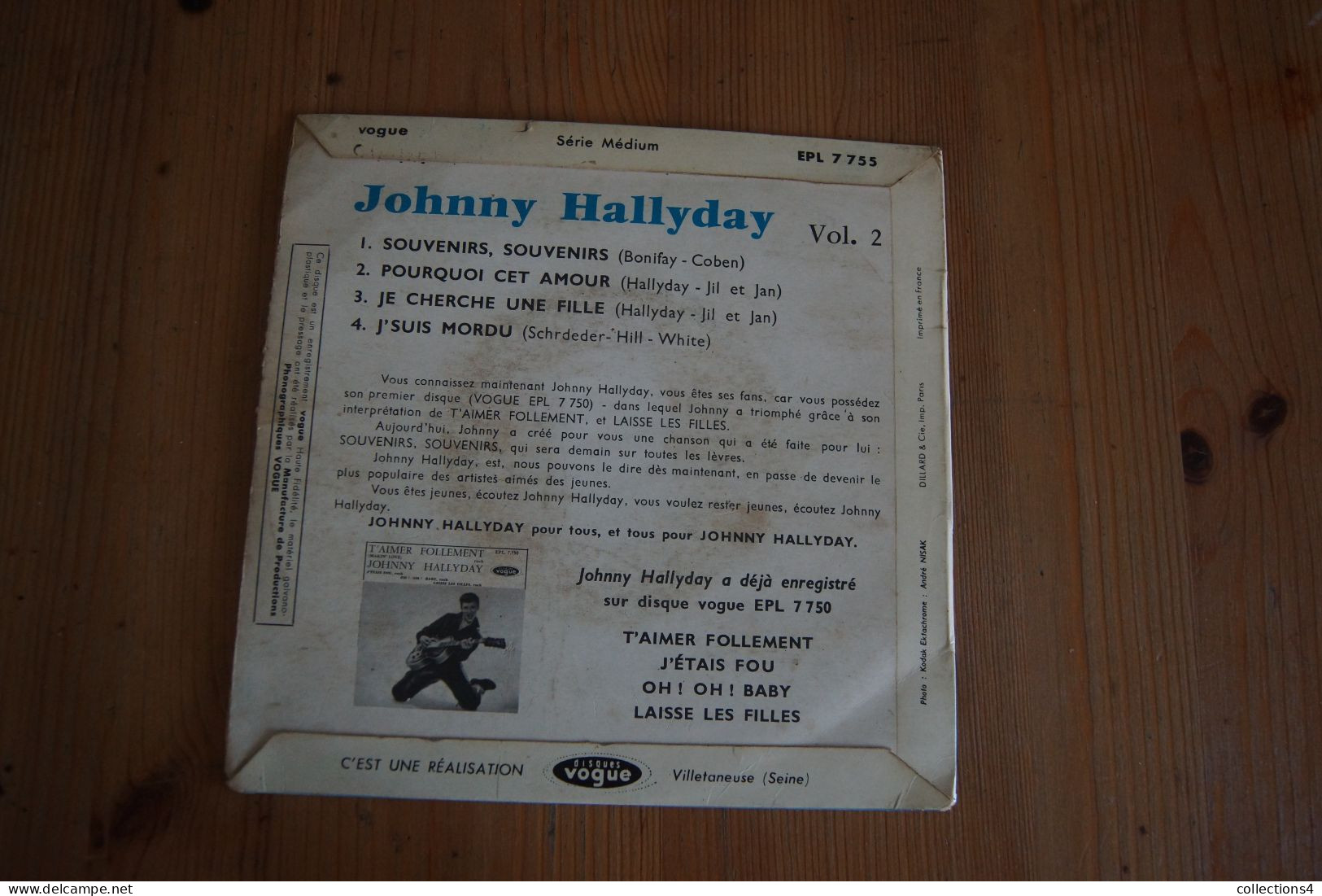 JOHNNY HALLYDAY SOUVENIRS SOUVENIRS  EP   1960 VARIANTE  VALEUR+ - 45 G - Maxi-Single