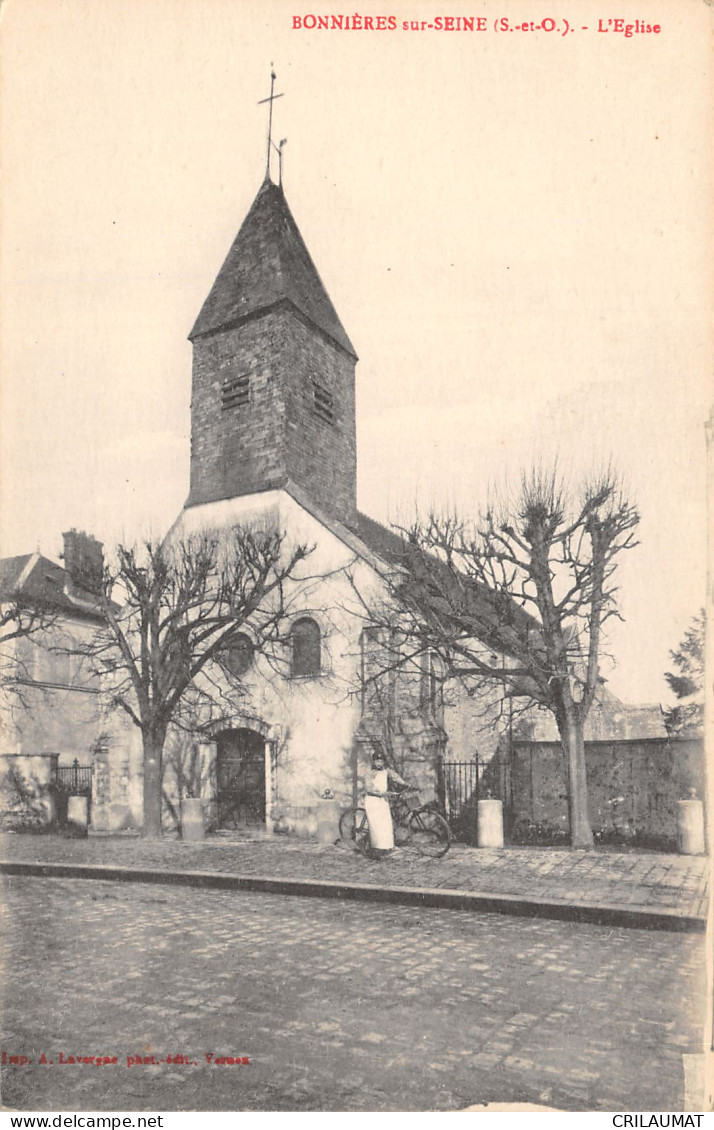 78-BONNIERES SUR SEINE-L EGLISE-N°6024-G/0079 - Bonnieres Sur Seine