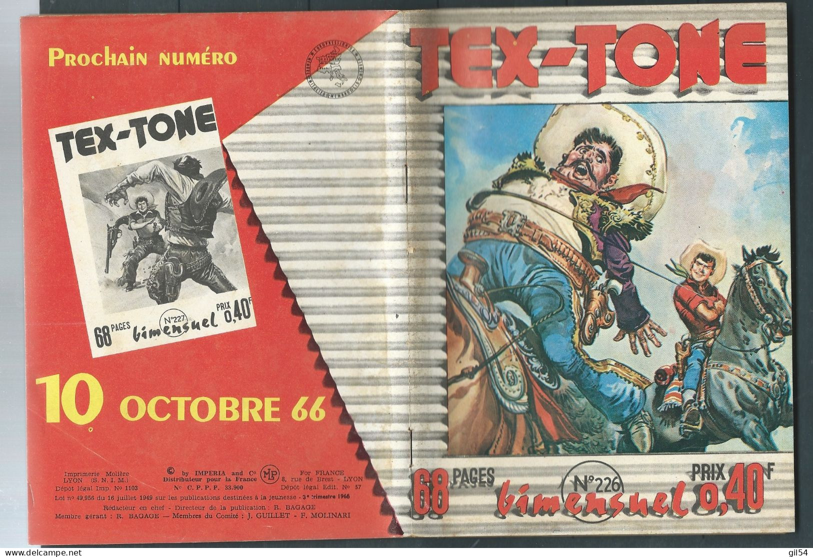 Bd " Tex-Tone  " Bimensuel N° 226 " La  Ruine Du "DD" "      , DL  3er Tri. 1966 - BE- RAP 1003 - Small Size