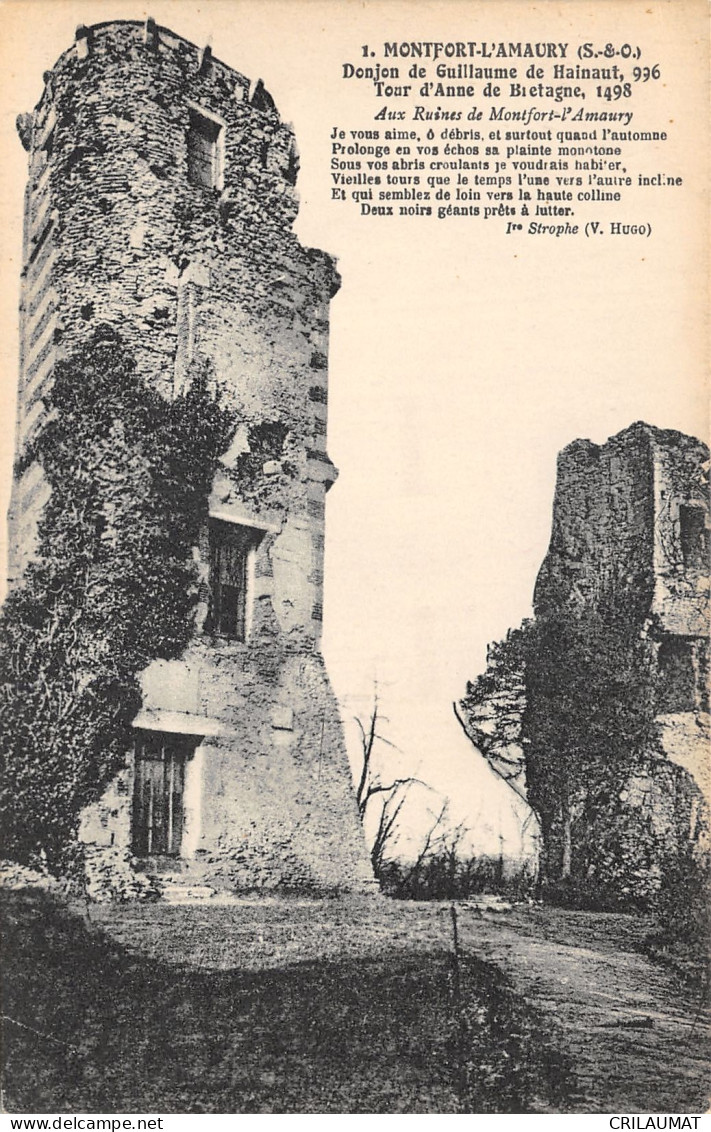 78-MONTFORT L AMAURY-LE DONJON GUILLAUME DE HAINAULT-N°6024-H/0375 - Montfort L'Amaury