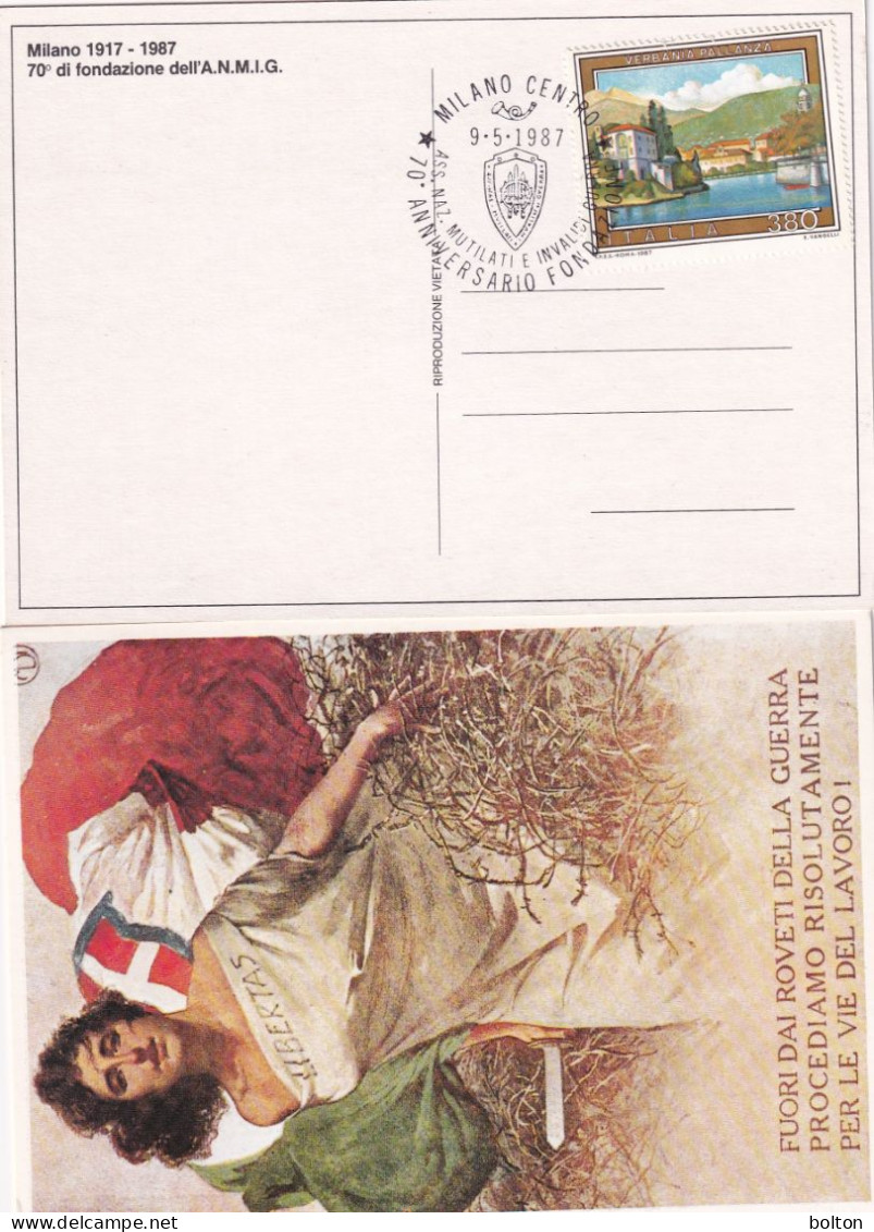 1987 N 3 Cartoline 70 Anni Dell'associazione Nazionale Mutilati E Invalidi Di Guerra - 1946-60: Poststempel