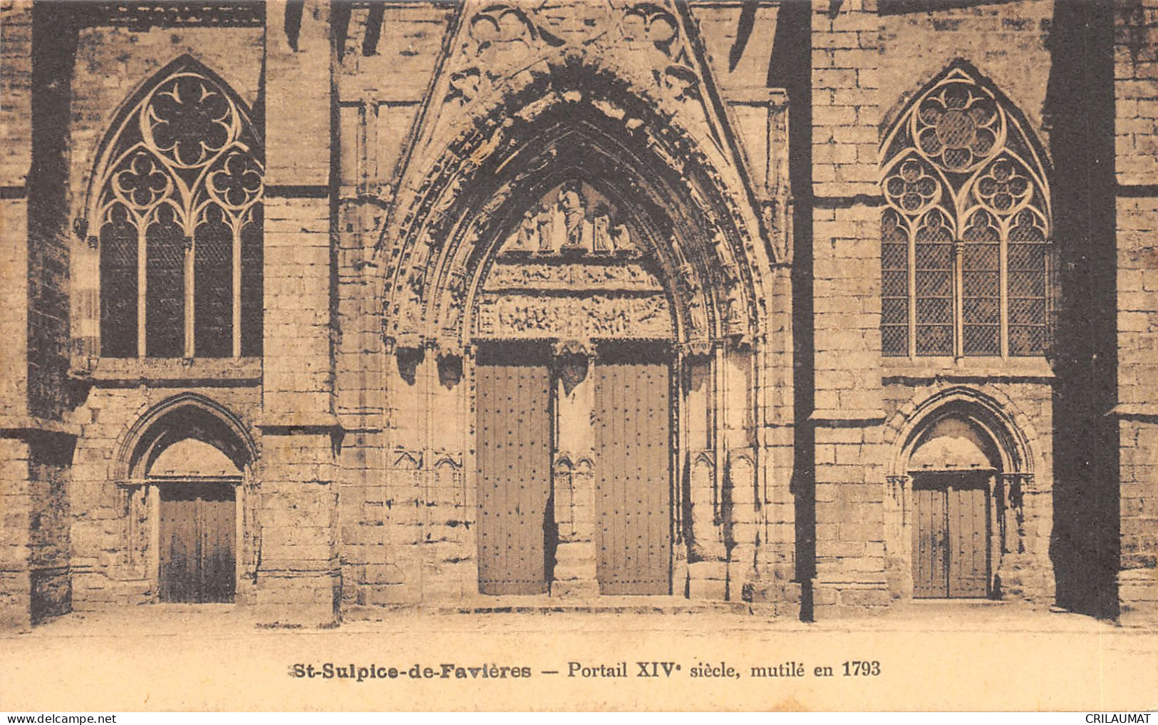 91-SAINT SULPICE DE FAVIERES-L EGLISE-PORTAIL XIV E-N°6025-D/0167 - Saint Sulpice De Favieres