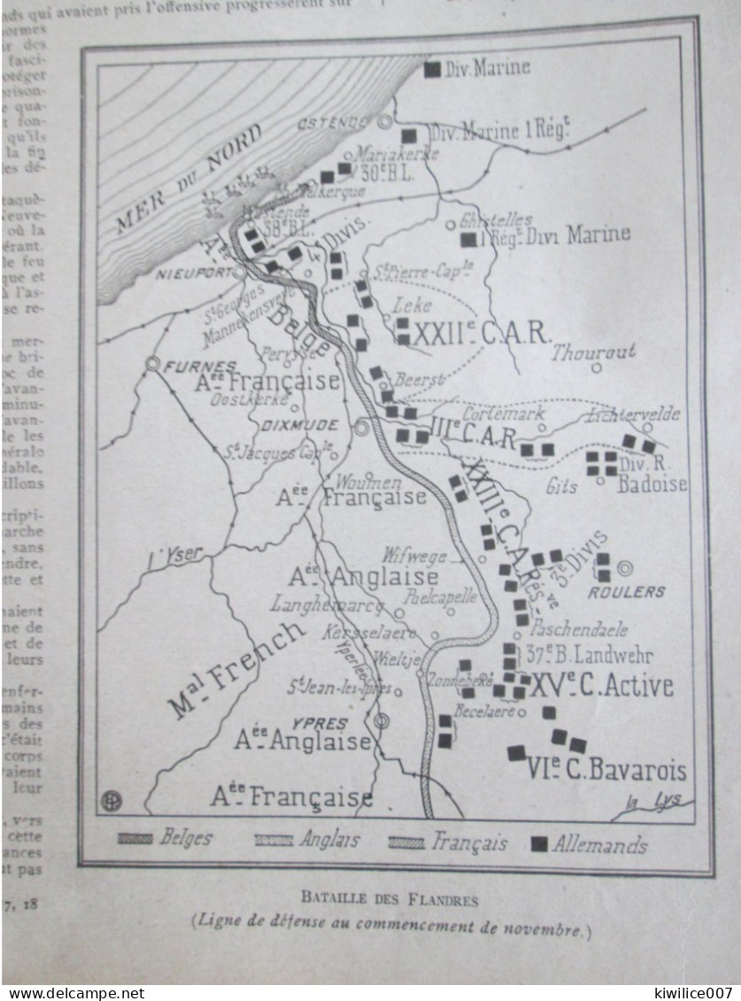 Guerre 14-18   La Bataille De La LYS    Et De YPRES    Ieper  DIXMUDE  OSTENDE  ZONNEBEKE  HAZEBROUCK LILLE - Non Classés