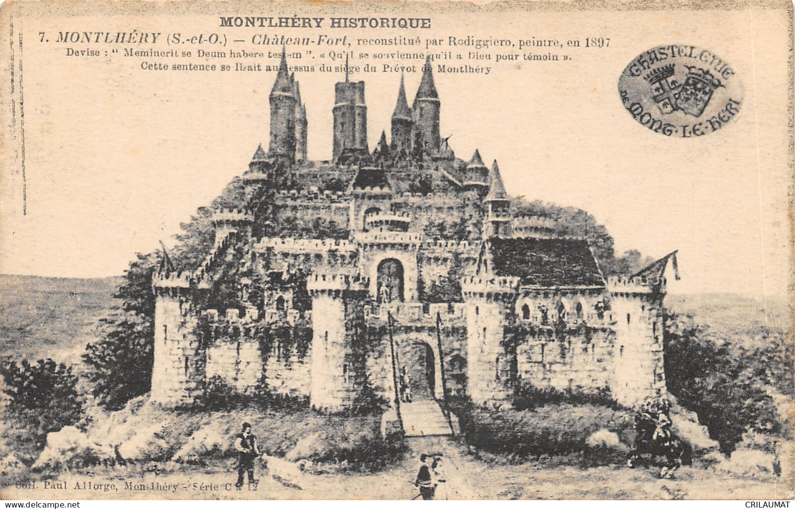 91-MONTLHERY-ILLUSTRATION DU CHÂTEAU FORT-N°6025-E/0349 - Montlhery