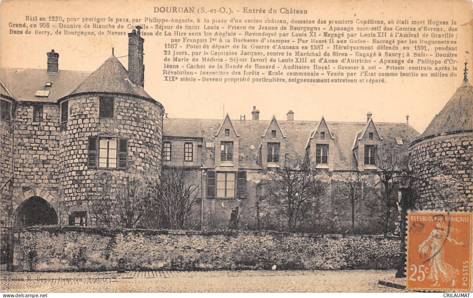 91-DOURDAN-ENTREE DU CHÂTEAU-N°6025-E/0239 - Dourdan