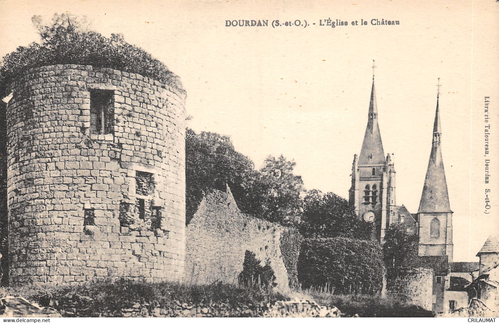 91-DOURDAN-EGLISE ET LE CHÂTEAU-N°6025-E/0185 - Dourdan