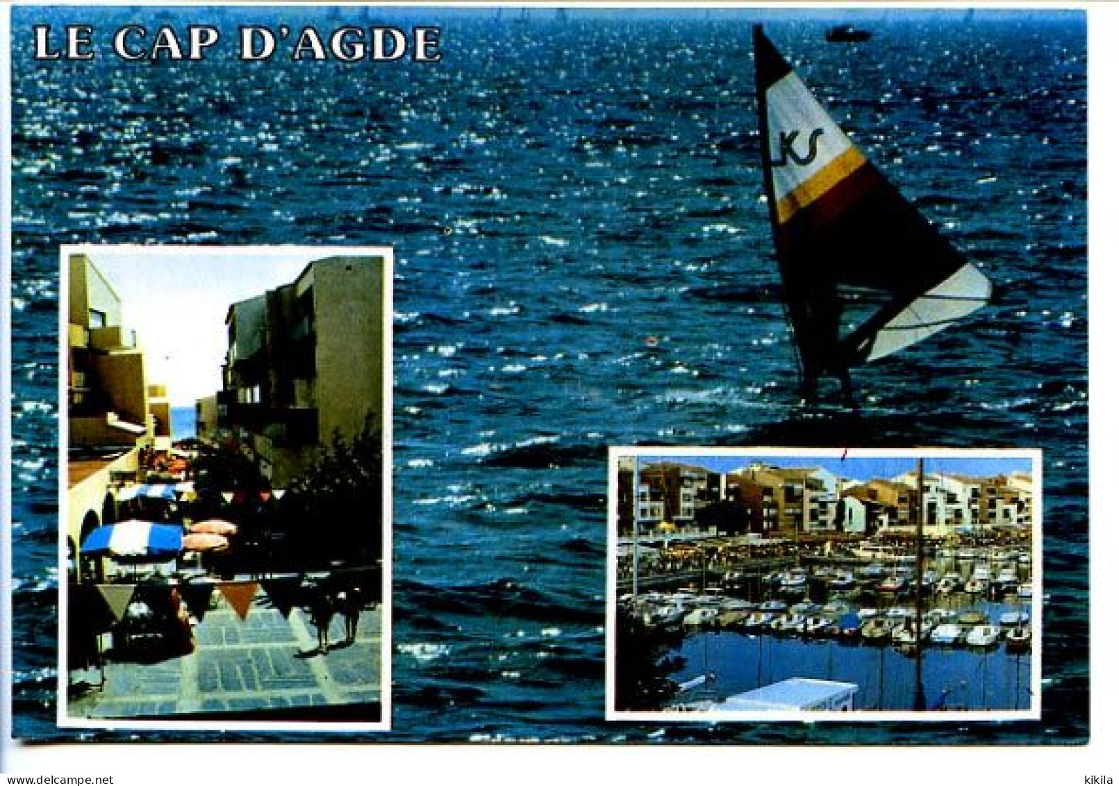CPSM 10.5 X 15  Hérault   LE CAP D'AGDE  Rue De La Flénerie Et Le Port Richelieu - Agde