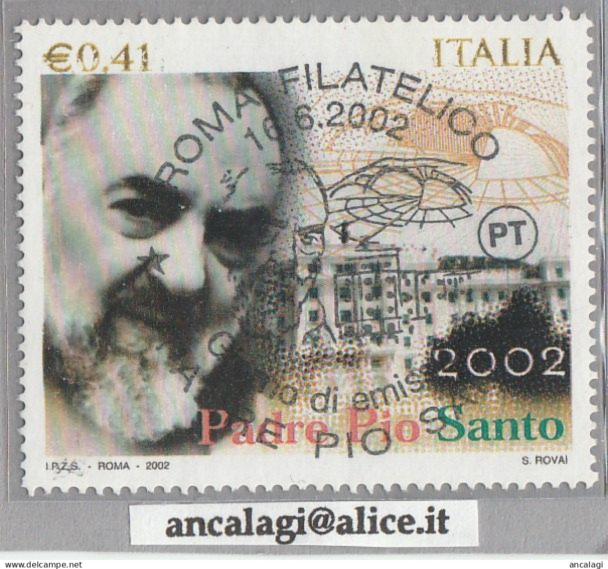 USATI ITALIA 2002 - Ref.0876A "PADRE PIO SANTO" 1 Val. - - 2001-10: Gebraucht