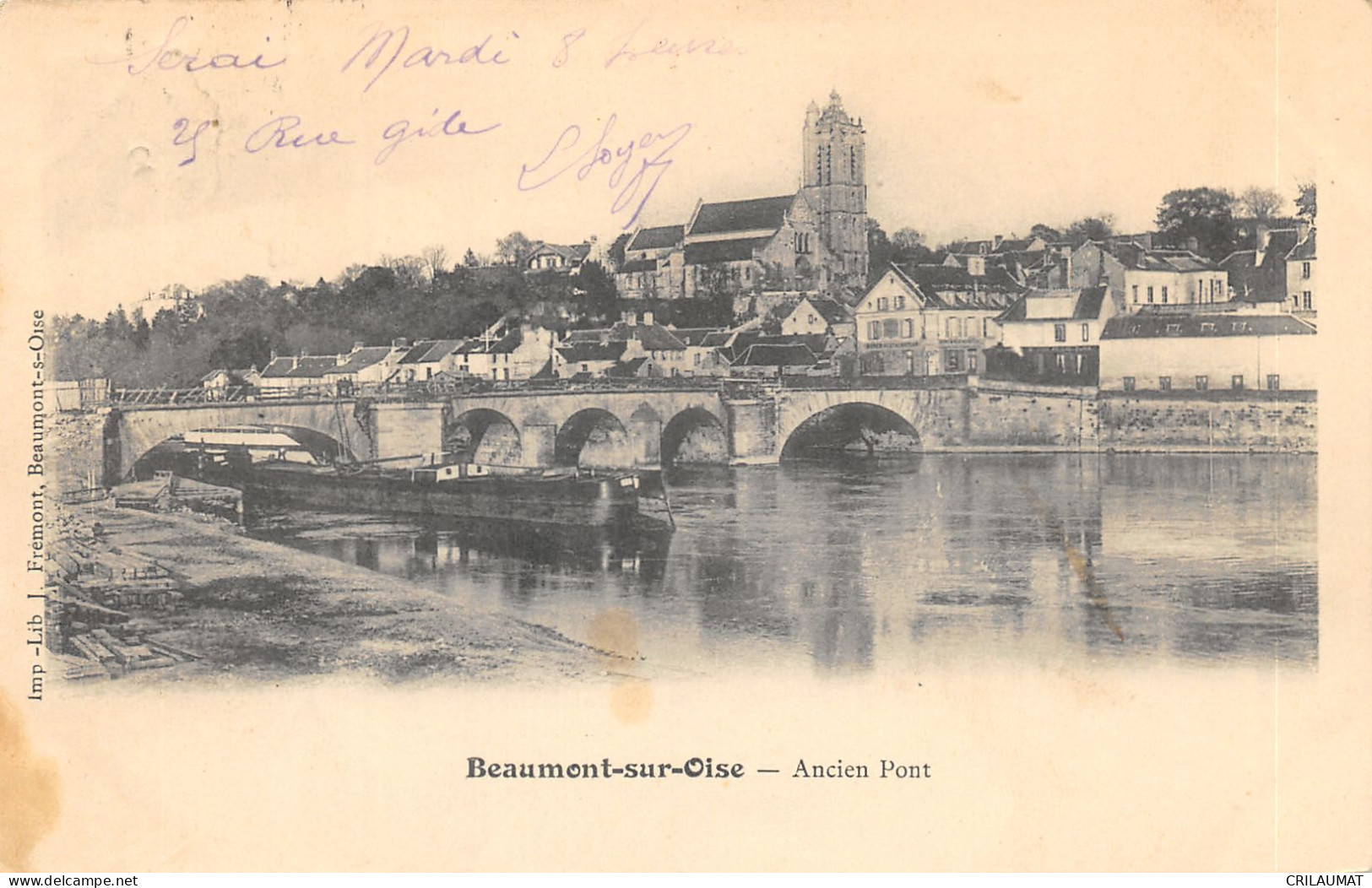 95-BEAUMONT SUR OISE-ANCIEN PONT-N°6026-D/0385 - Beaumont Sur Oise