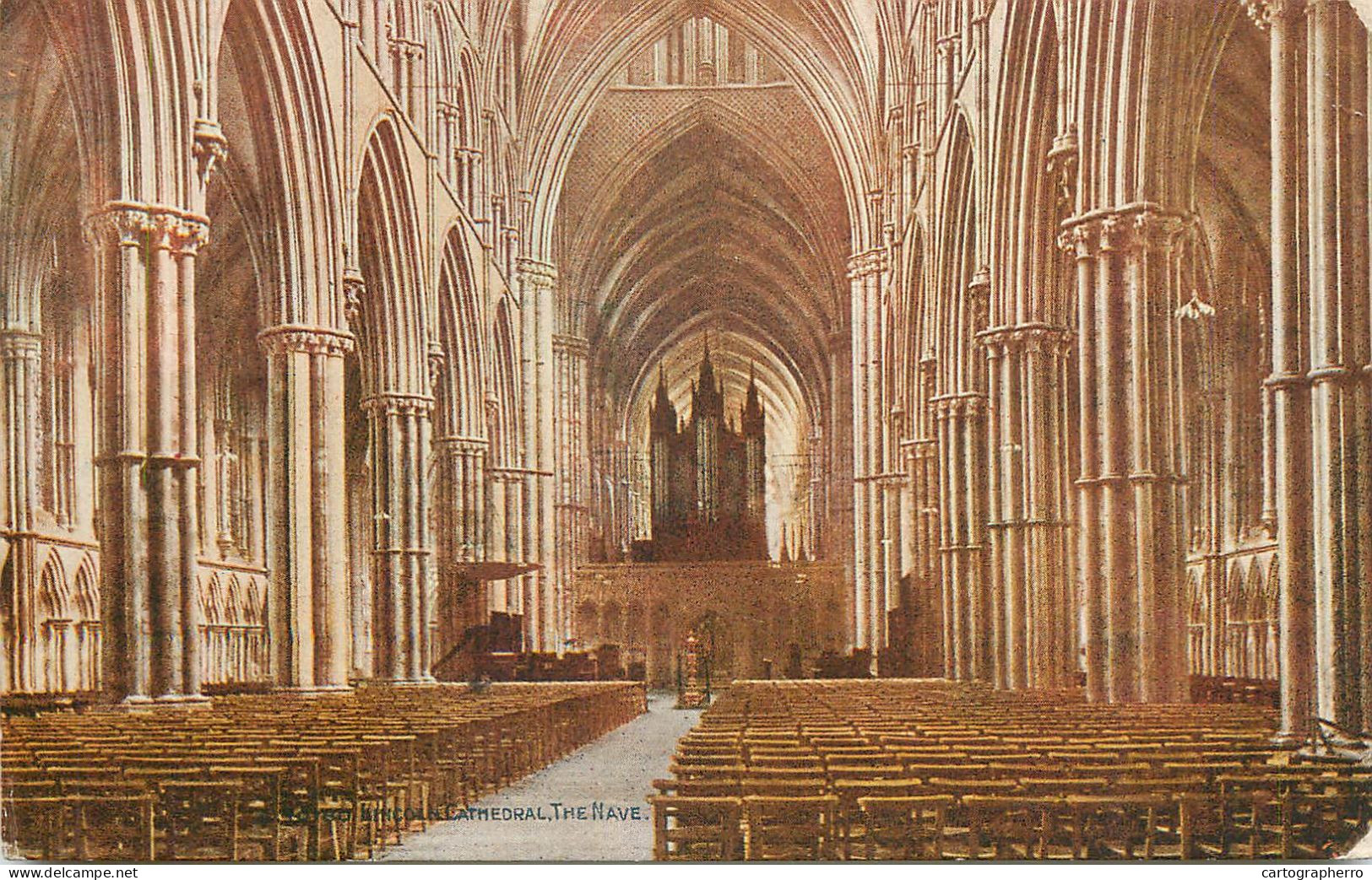 British Churches & Cathedrals Lincoln Cathedral Nave - Churches & Cathedrals