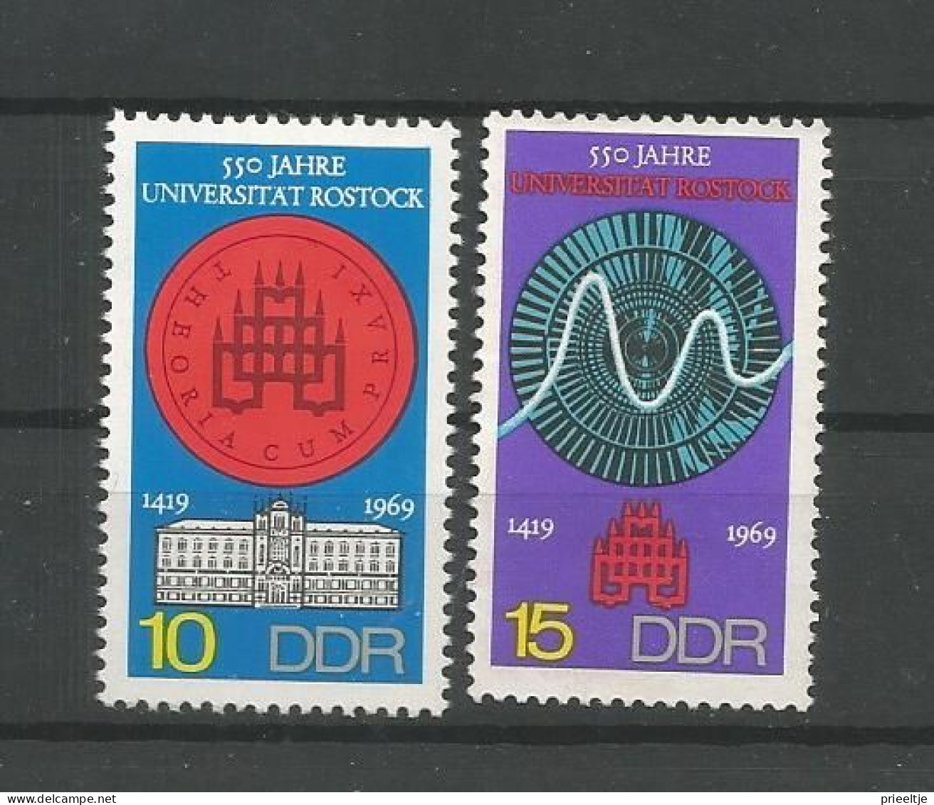 DDR 1969 550th Anniv. Rostock Univ. Y.T. 1212/1213 ** - Unused Stamps