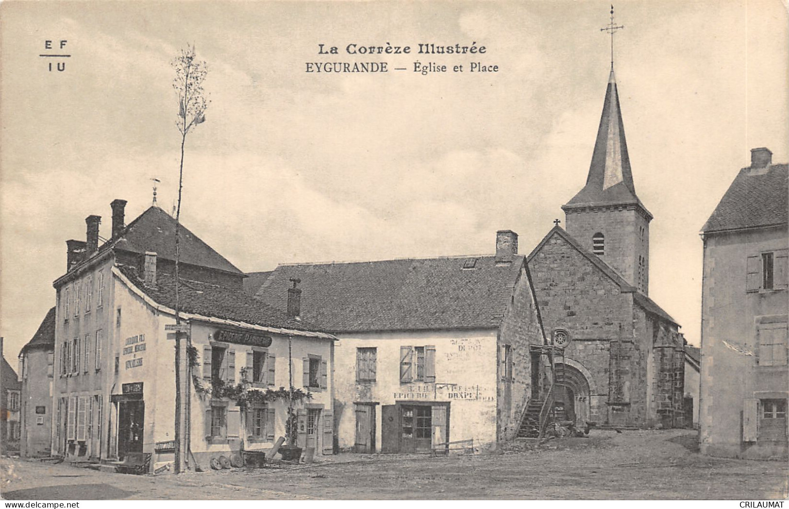 19-EYGURANDE-EGLISE ET PLACE-N°6027-G/0241 - Eygurande