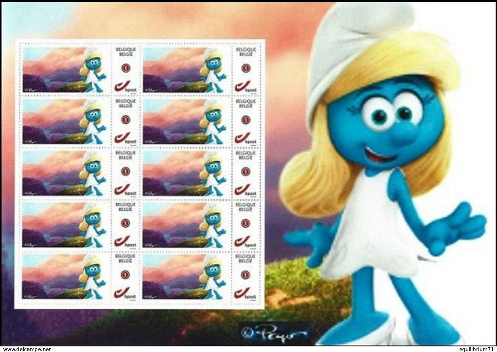 DUOSTAMP / MYSTAMP** - La Schtroumpf(ette) - De Smurfen -  Les Schtroumpfs & Le Village Perdu 2019 - 1/3 - Pt / Kleine 1 - Philastrips