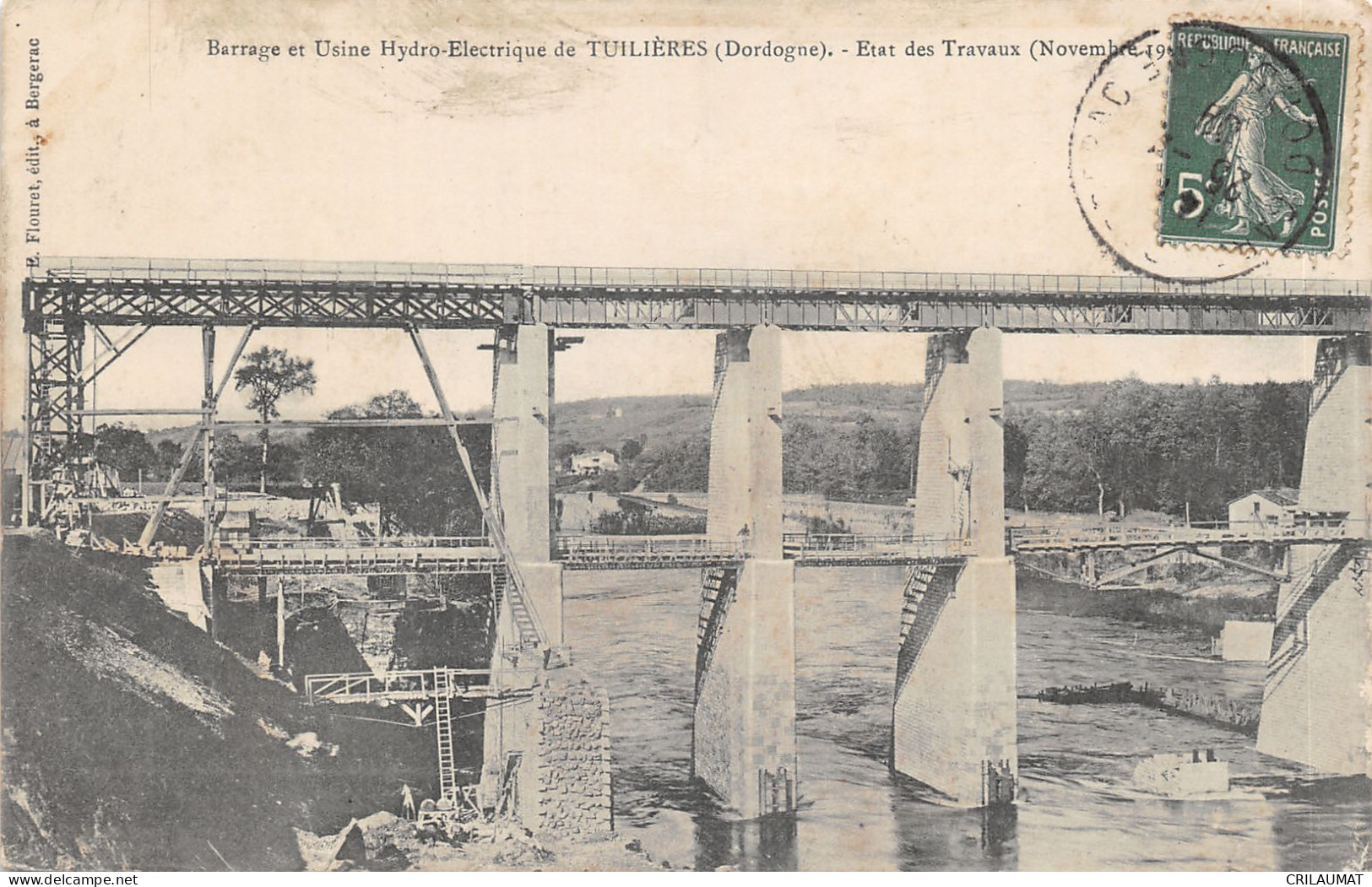 24-TUILIERES-BARRAGE ET USIN HYDROELECTRIQUE-N°6028-B/0341 - Sonstige & Ohne Zuordnung