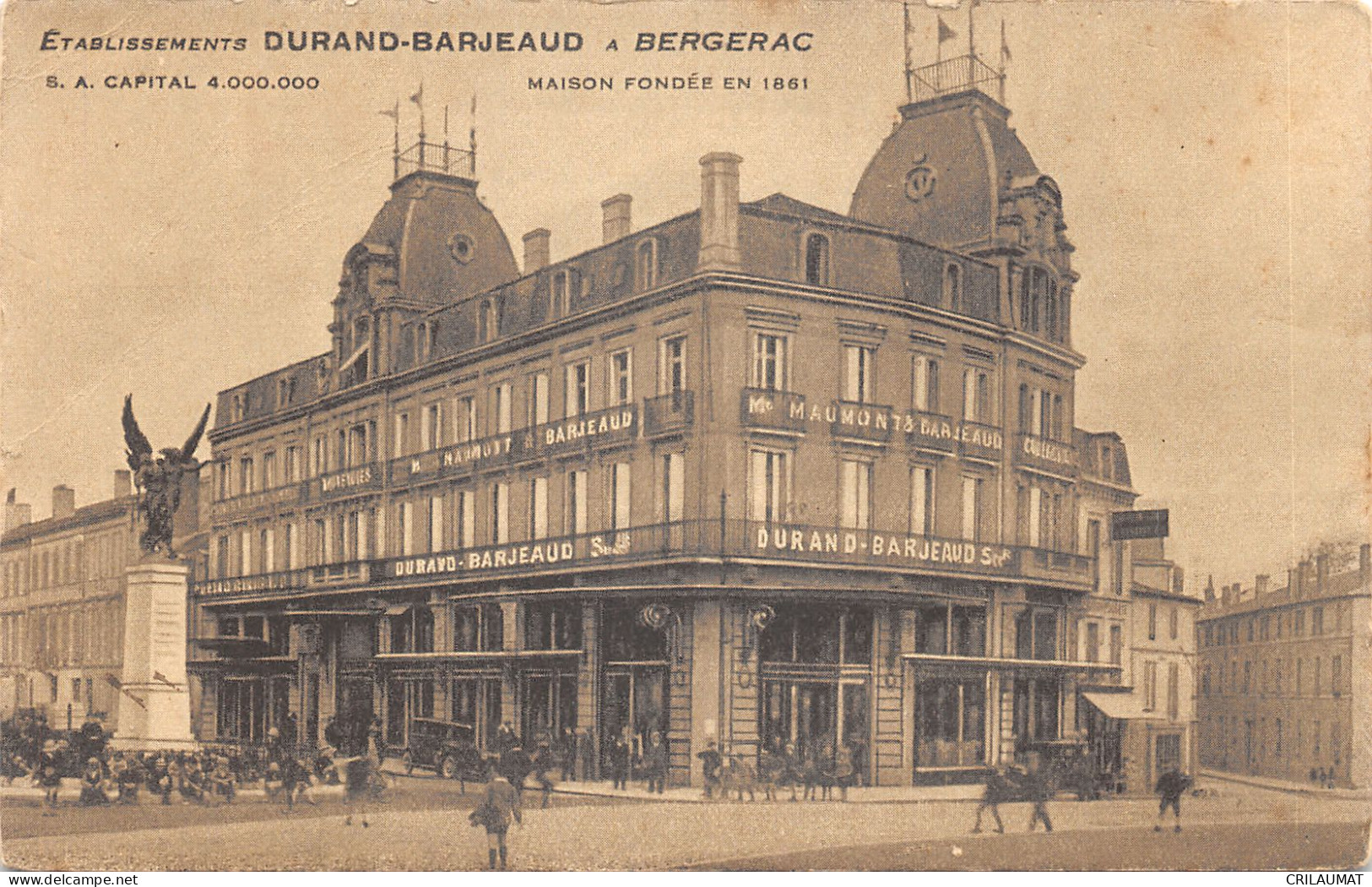 24-BERGERAC-ETABLISSEMENT DURAND BARJEAUD-N°6028-B/0337 - Bergerac