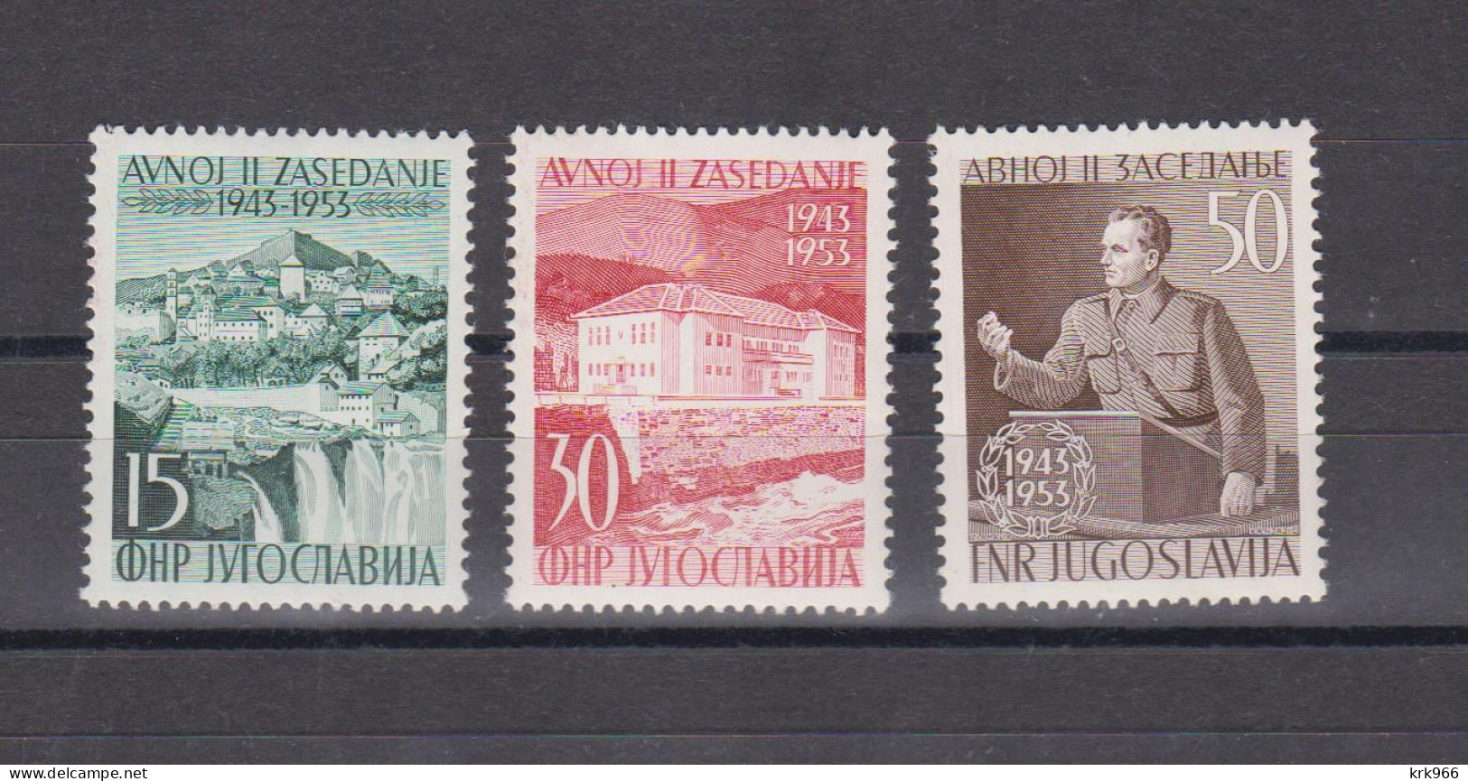 YUGOSLAVIA  1953 TITO  AVNOJ Set MNH - Nuovi