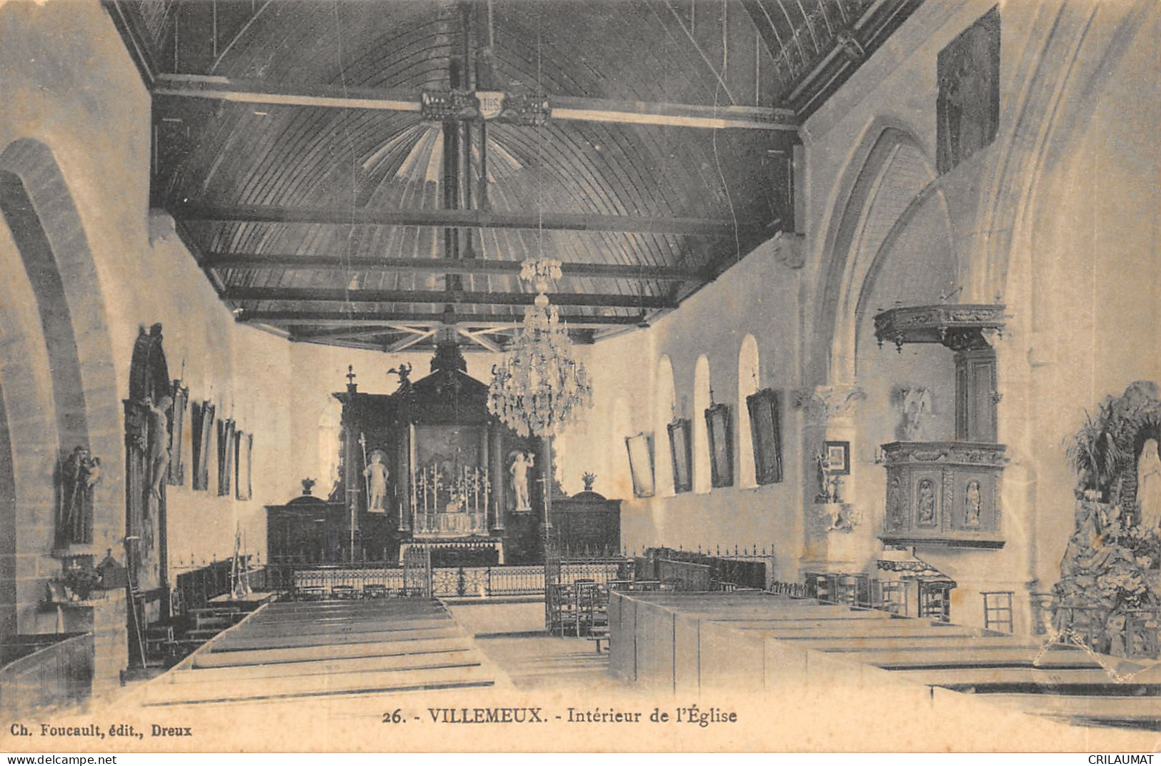 28-VILLEMEUX SUR EURE-INTERIEUR DE L EGLISE-N°6028-D/0229 - Villemeux-sur-Eure