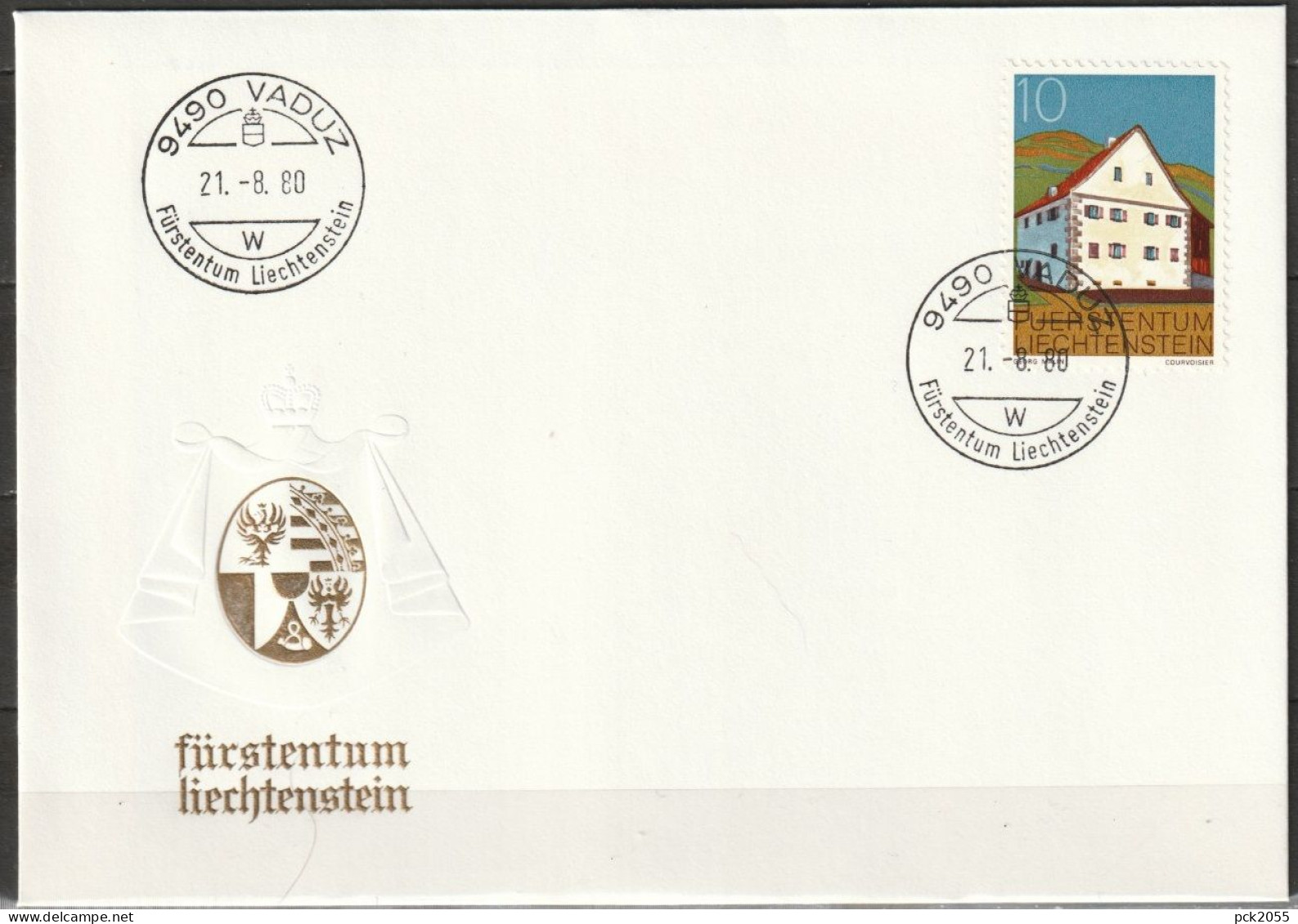 Lichtenstein 1978 Mi-Nr. 694 Meierhof, Triesen Auf Brief Stempel VADUZ 21.8.80 (d 4471 ) - Storia Postale