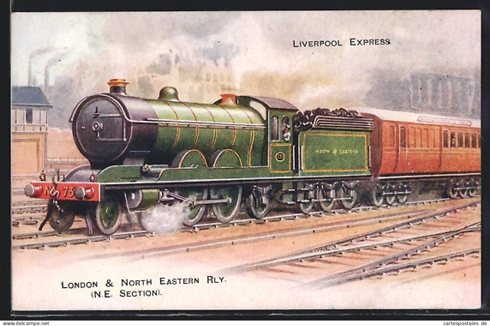 Artist's Pc Englische Eisenbahn Liverpool Express Der North Eastern Railway-Gesellschaft  - Treinen