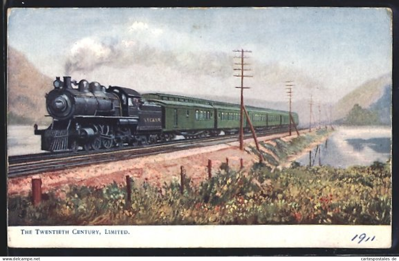 AK Twentieth Century, Limited, Eisenbahn Unter Dampf An Wasser  - Trains