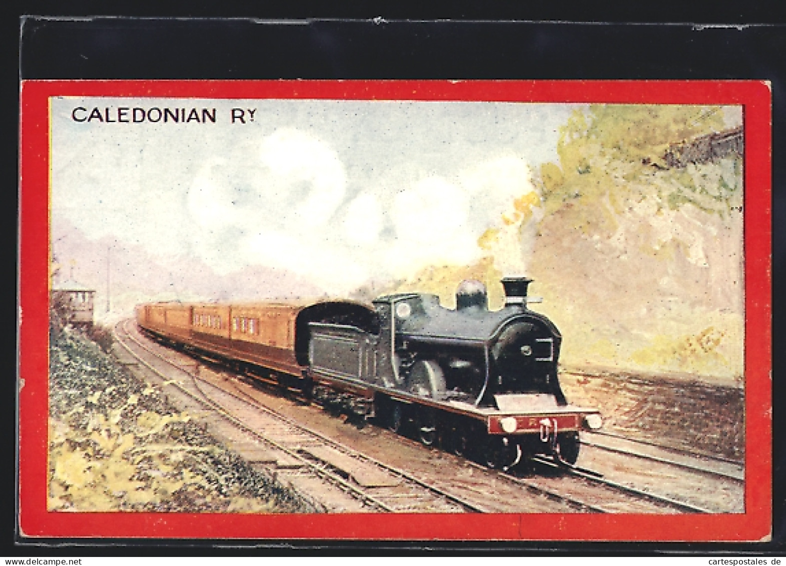 Artist's Pc Caledonian Ry., Locomotive At High Speed  - Trains