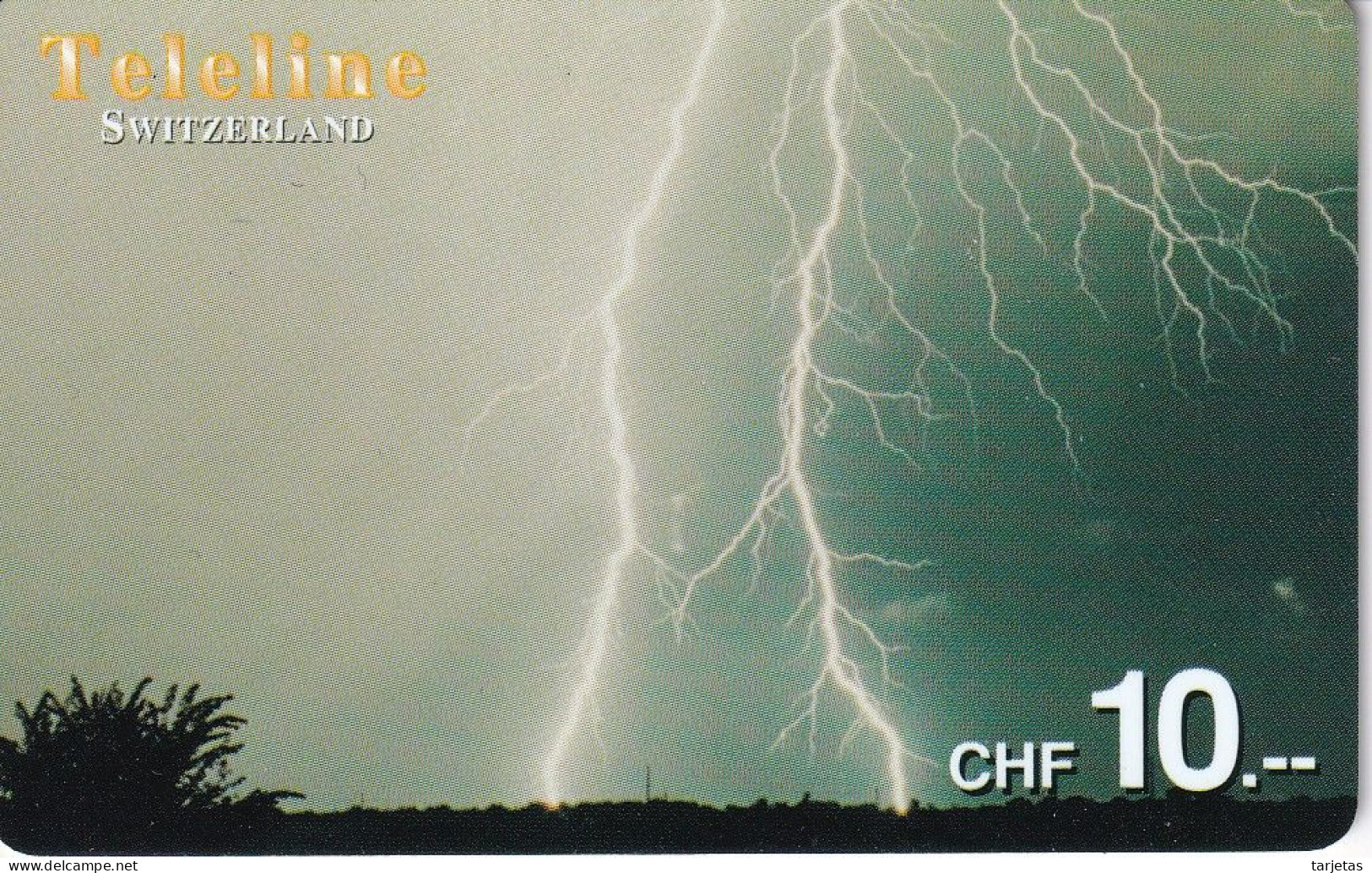 Nº 1197 TARJETA DE SUIZA DE TELELINE DE UN RAYO (RAY-RELAMPAGO-ORAGE) - Suisse