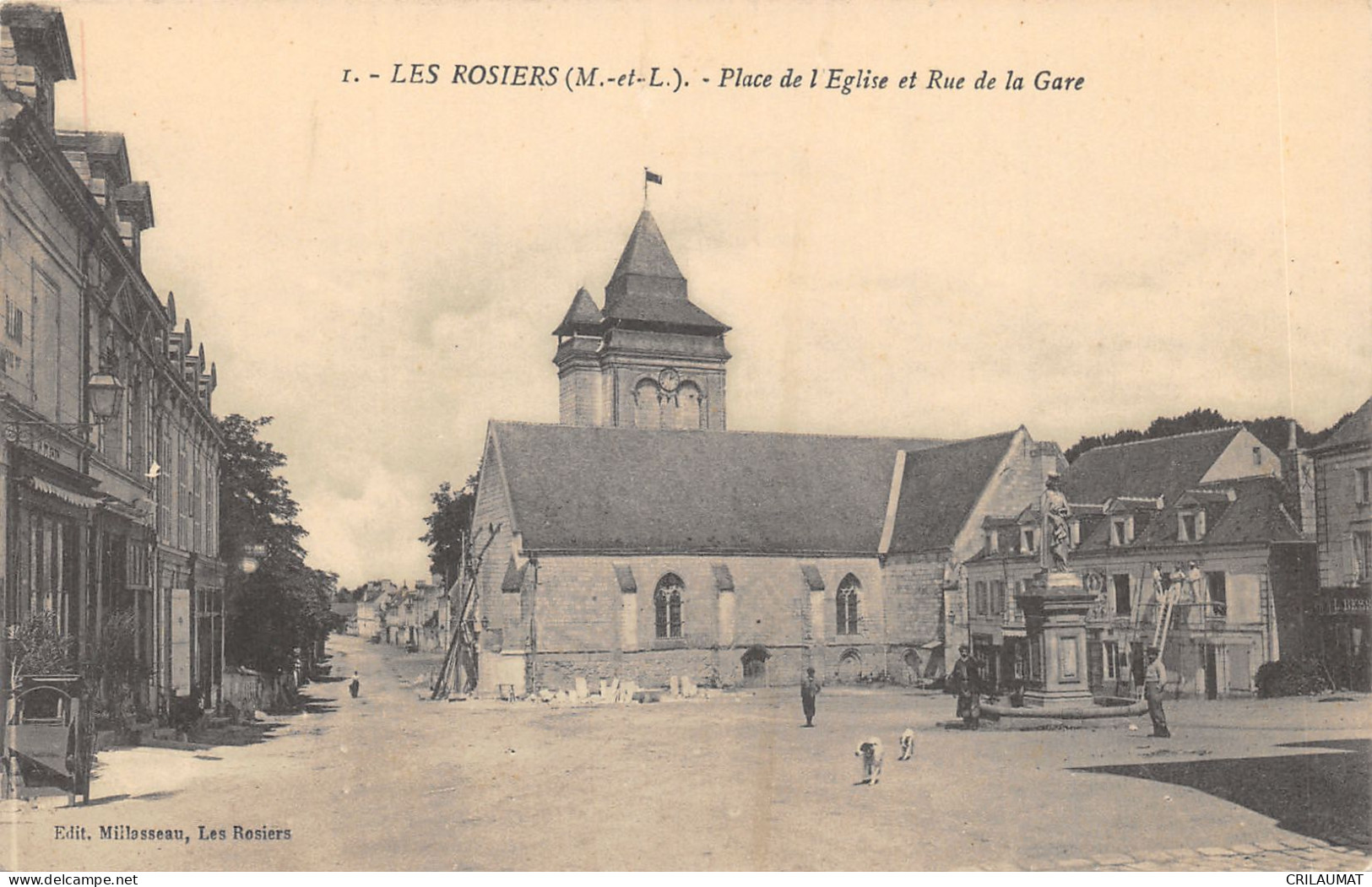 49-LES ROSIERS-PLACE DE L EGLISE-N°6029-B/0317 - Autres & Non Classés