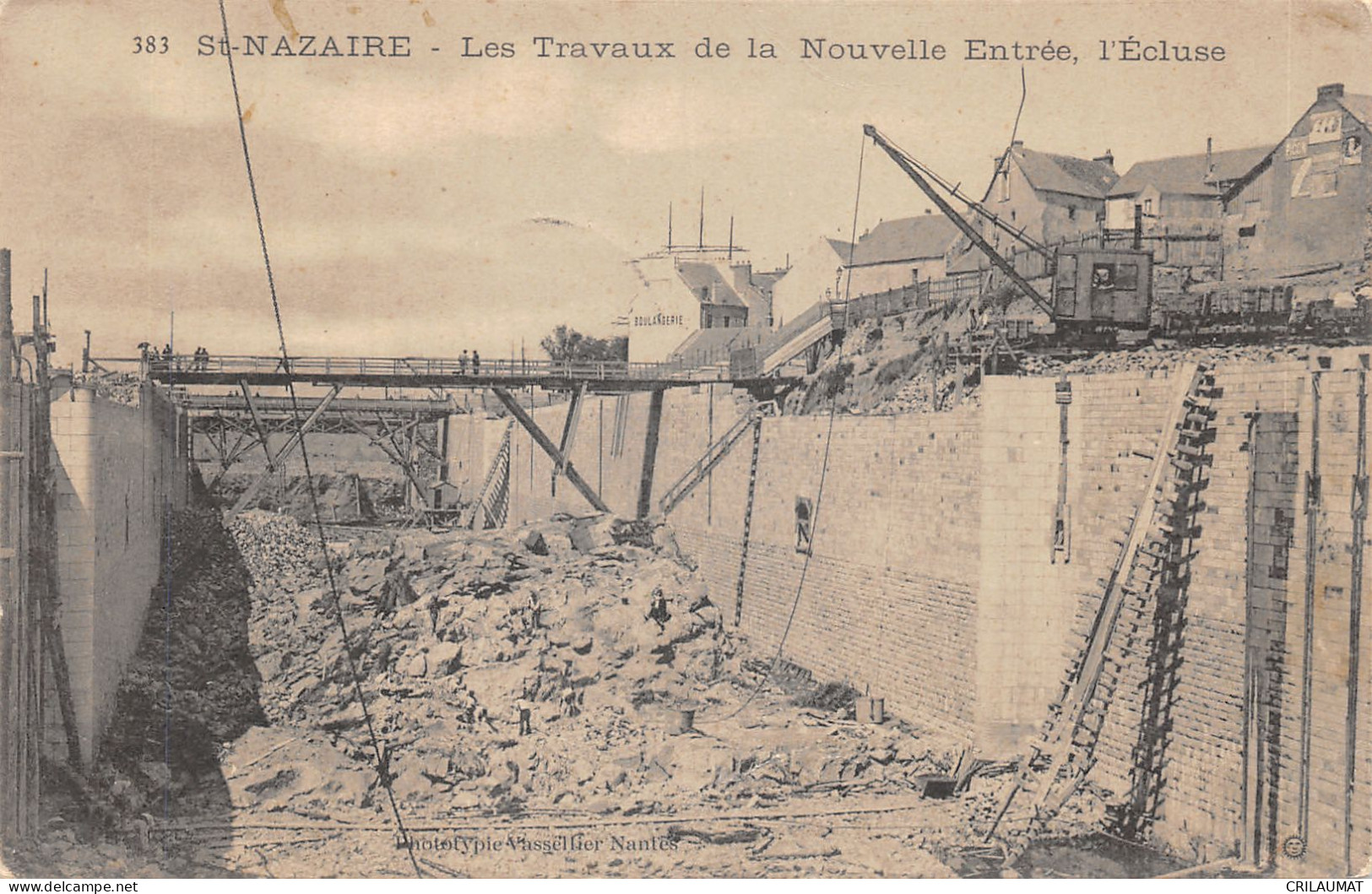 44-SAINT NAZAIRE-TRAVAUX DE LA NOUVELLE ECLUSE-N°6028-H/0371 - Saint Nazaire