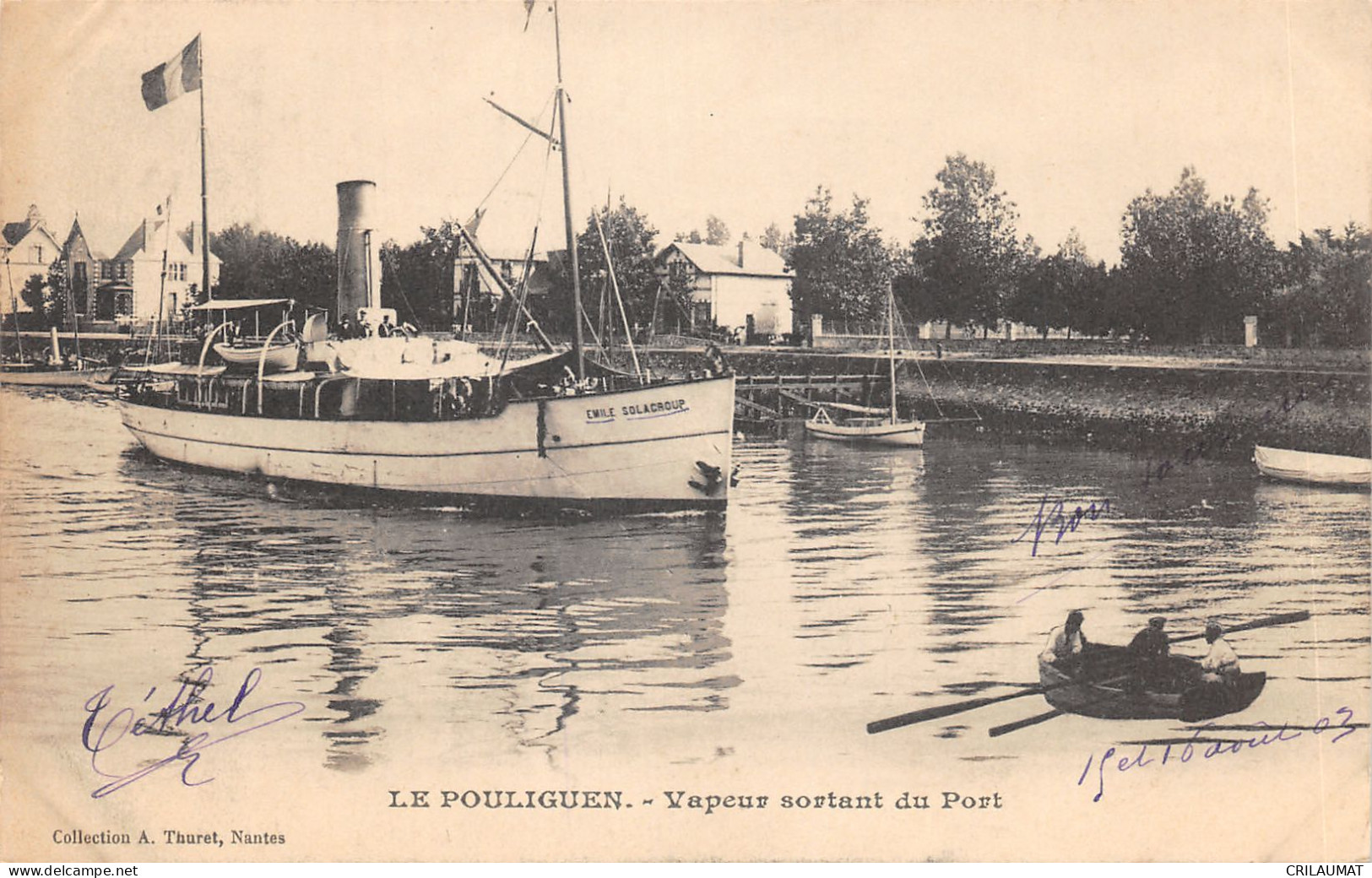 44-LE POULIGUEN-VAPUER SORTANT DU PORT-N°6028-H/0351 - Le Pouliguen