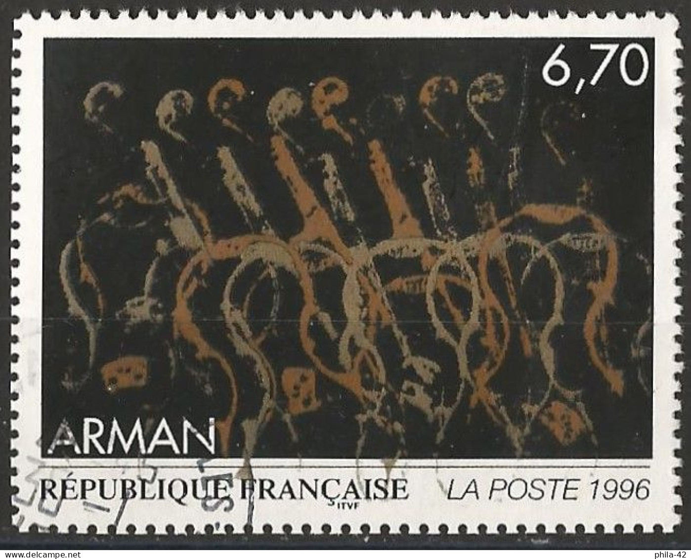 France 1996 - Mi 3167 - YT 3023 ( Painting By Arman ) - Oblitérés