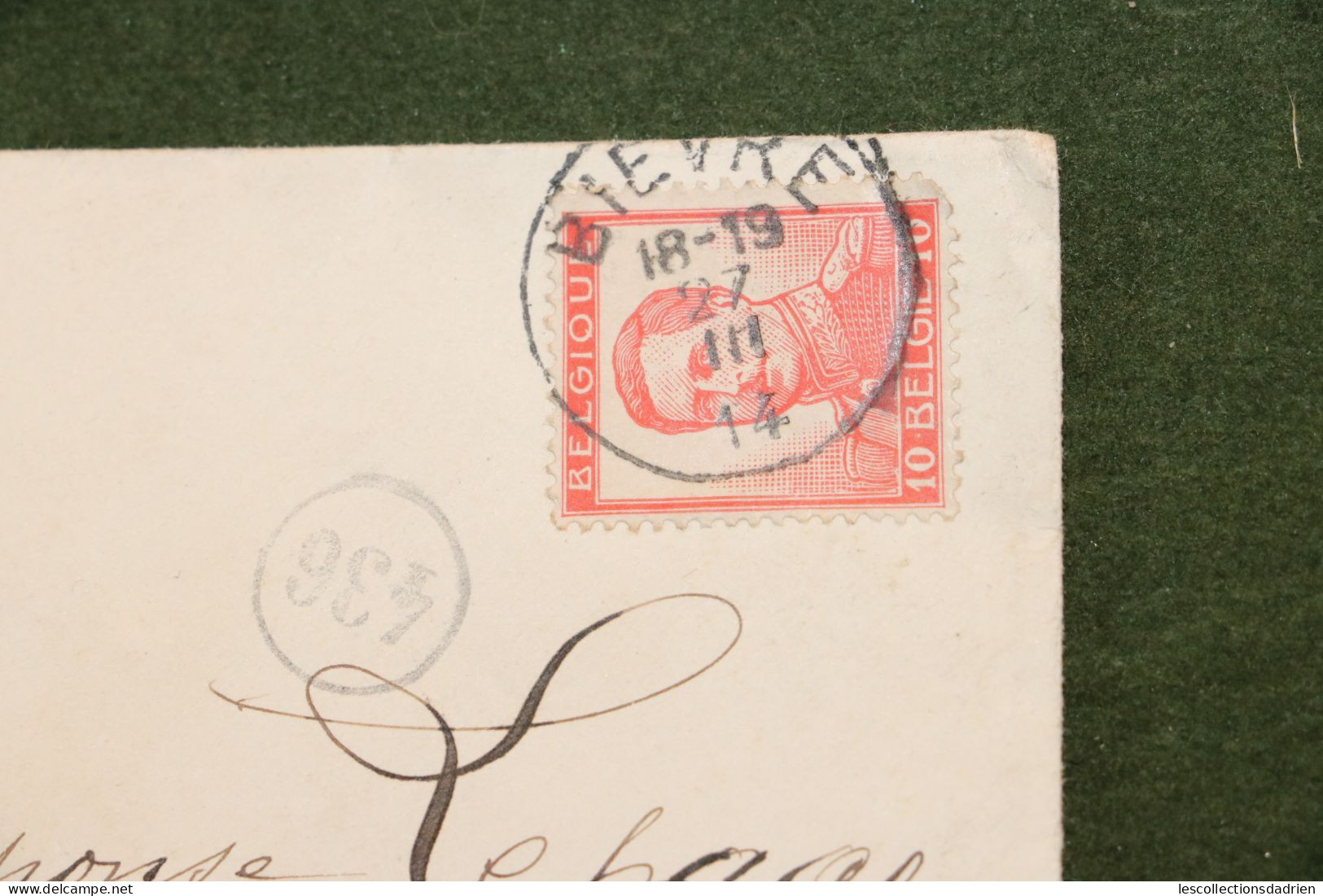 Entier enveloppe 10 centimes  Pellens obl. sc BIEVRE vers IXELLES 1914 COB 118