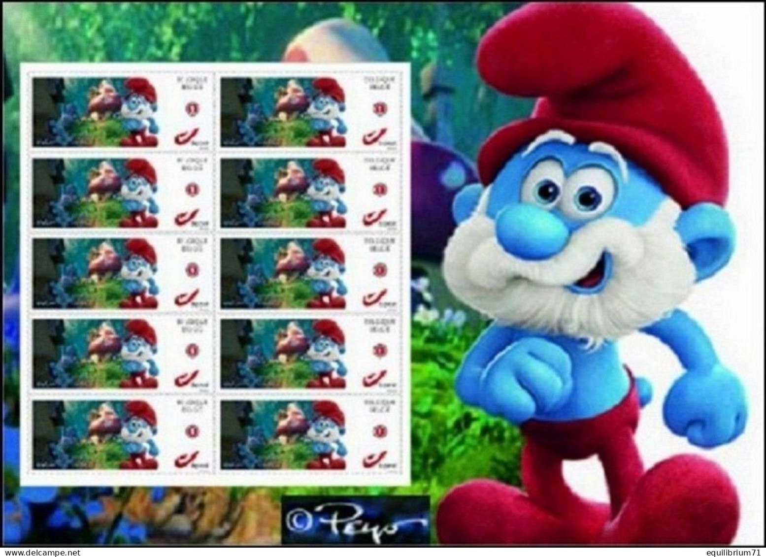 DUOSTAMP/MYSTAMP** - Grand Schtroumpf - Les Schtroumpfs /De Smurfen - Les Schtroumpfs & Le Village Perdu 2019 - 2/3 RRRR - Philastrips