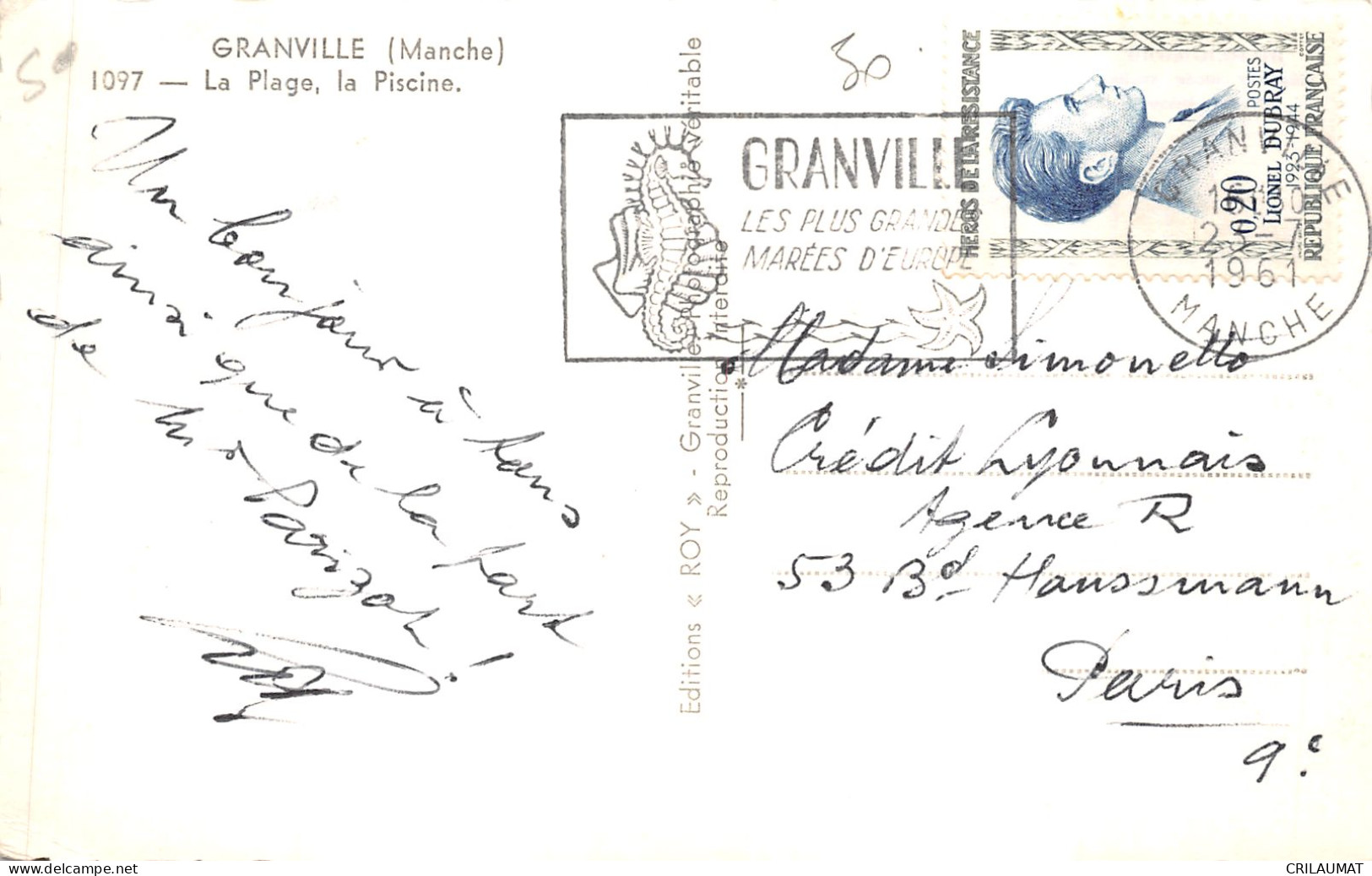 50-GRANVILLE-LA PLAGE-LA PISCINE-N°6029-C/0201 - Granville