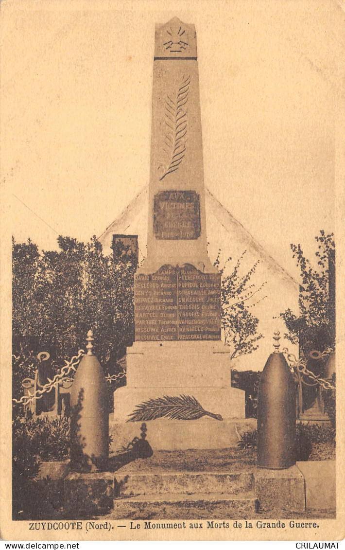 59-ZUYDCOOTE-MONUMENT AUX MORTS-N°6029-F/0379 - Other & Unclassified