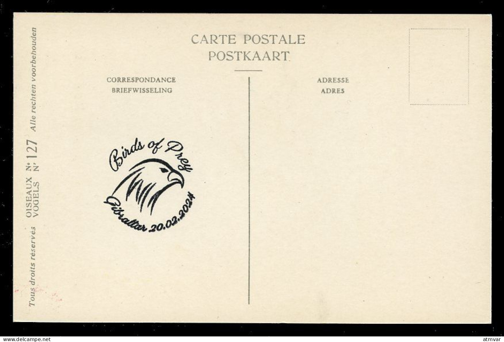 GIBRALTAR (2024) Carte Maximum Card - Birds Of Prey - Griffon Vulture, Gyps Fulvus, Vautour Fauve, Gänsegeier, Buitre - Gibilterra