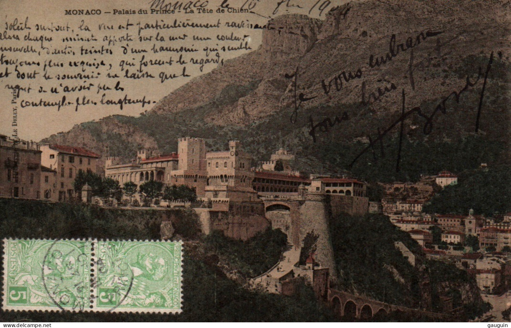 CPA - MONACO - Palais Du Prince - La Tête De Chien - Edition E. Le Deley (Affranchissement TP) - Prince's Palace