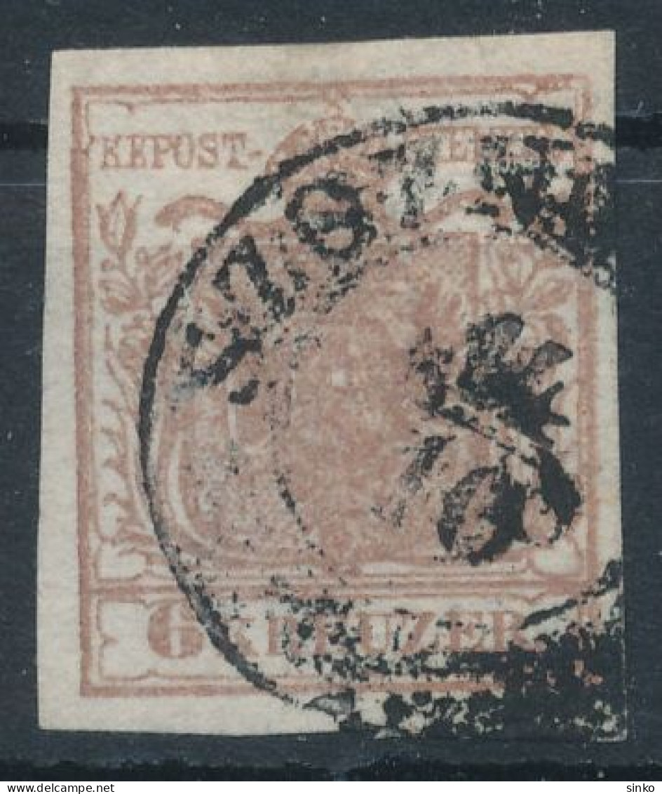 1850. Typography 6kr Stamp, SZOLNOK - Gebruikt