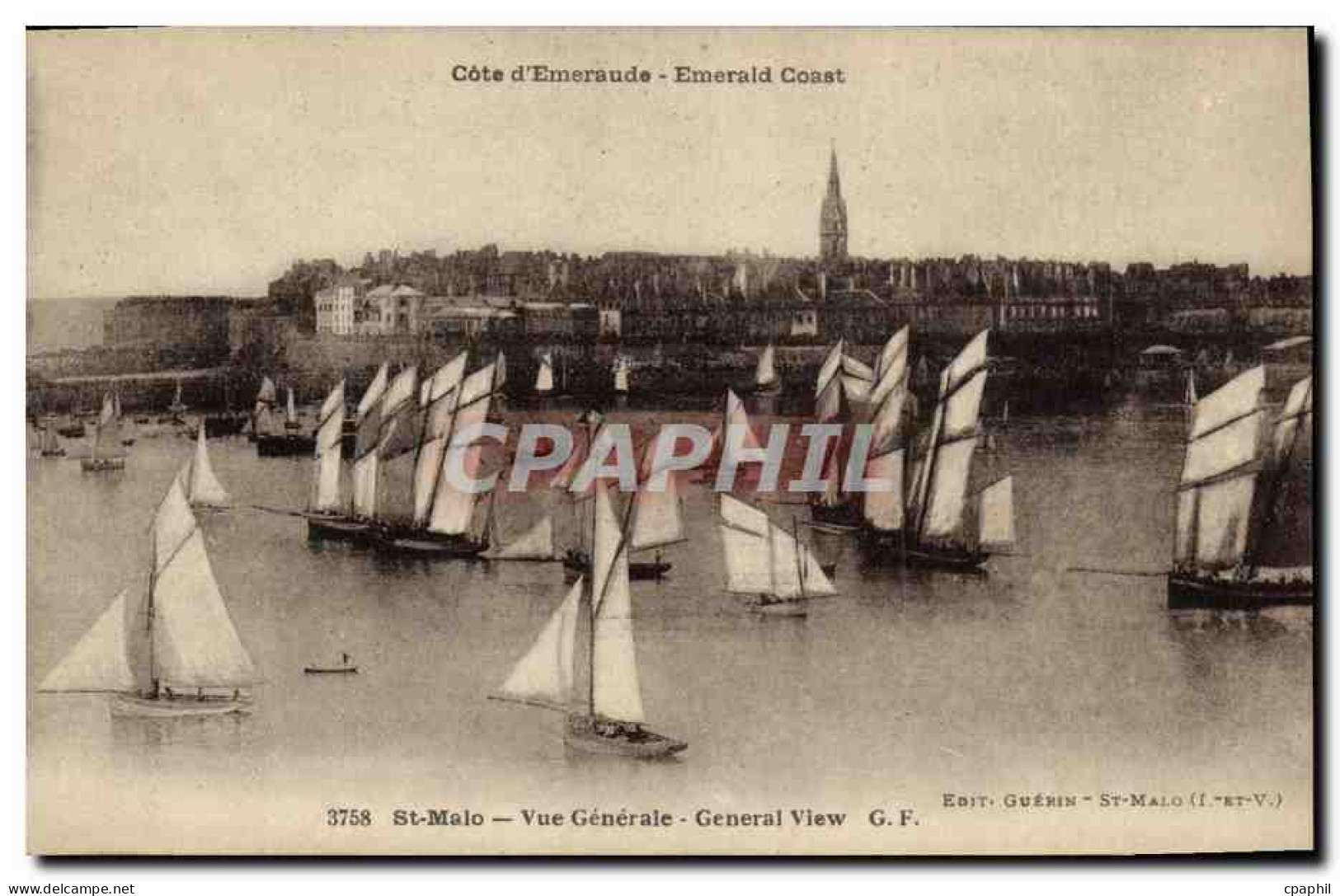 CPA St Malo Vue Generale Bateaux - Saint Malo