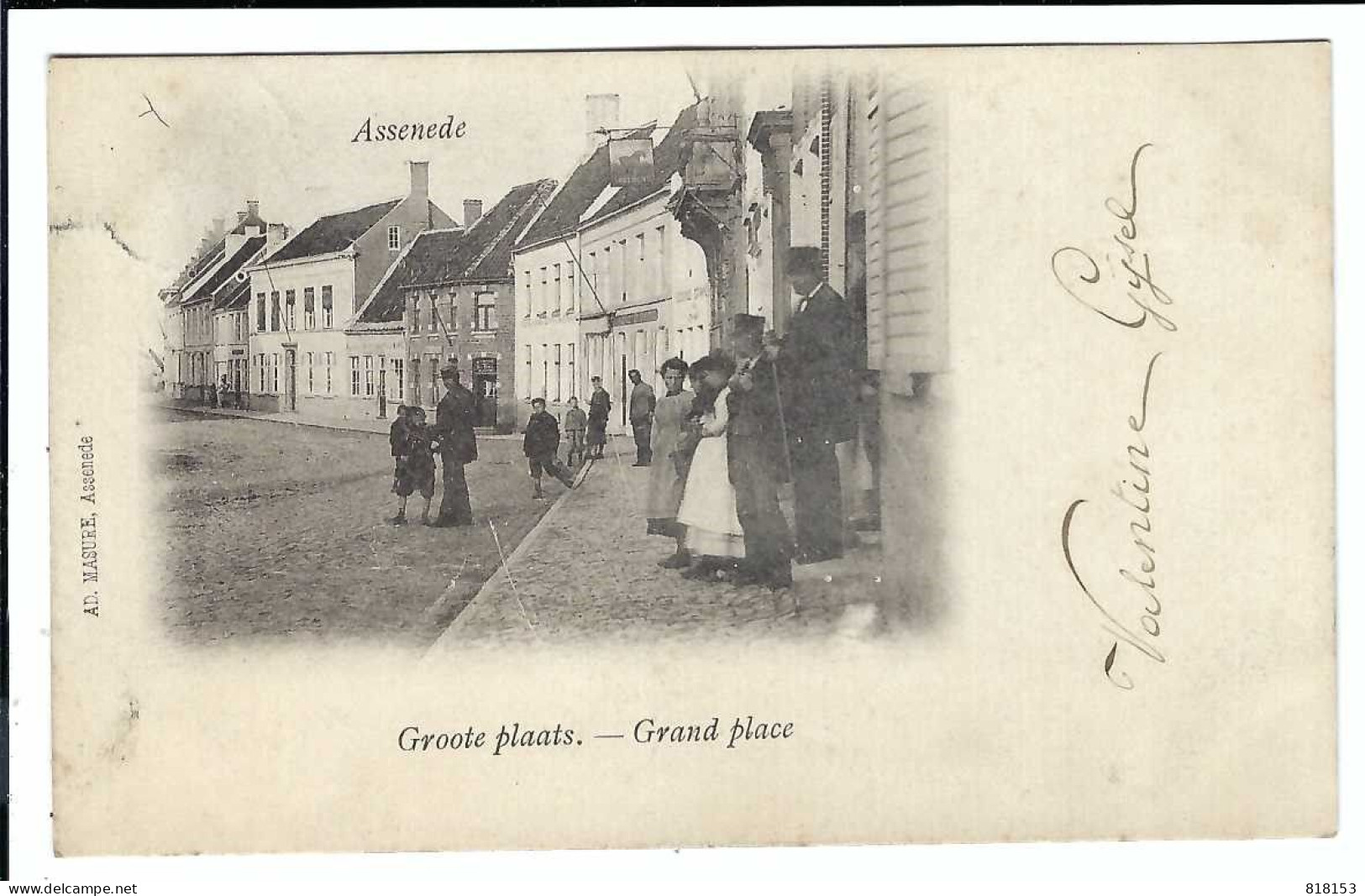 Assenede   Groote Plaats - Grand Place   1903    AD.MASURE , Assenede - Assenede