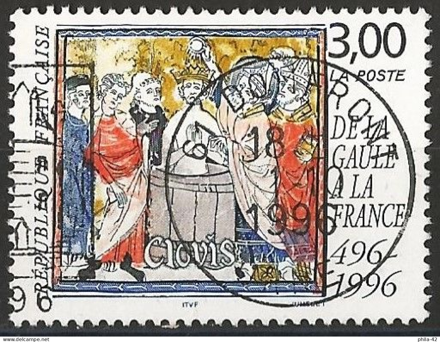 France 1996 - Mi 3166 - YT 3024 ( Baptism Of King Clovis ) - Oblitérés