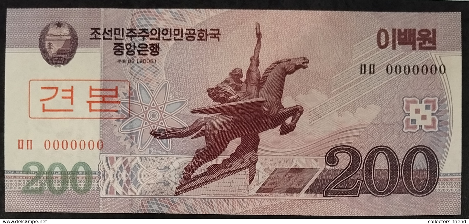 North Korea Nordkorea - 2008 - 200 Won (Specimen) - P62s UNC - Korea, North