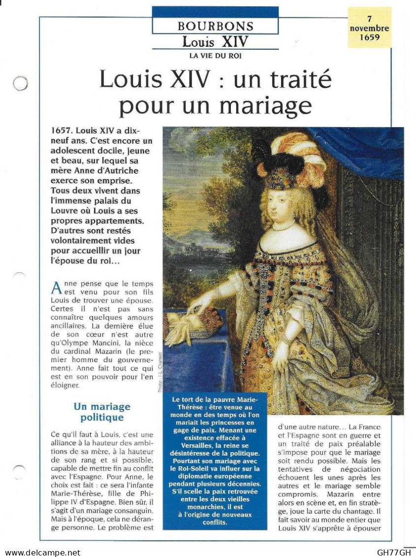 FICHE ATLAS: LOUIS XIV UN TRAITE POUR UN MARIAGE -BOURBONS - History