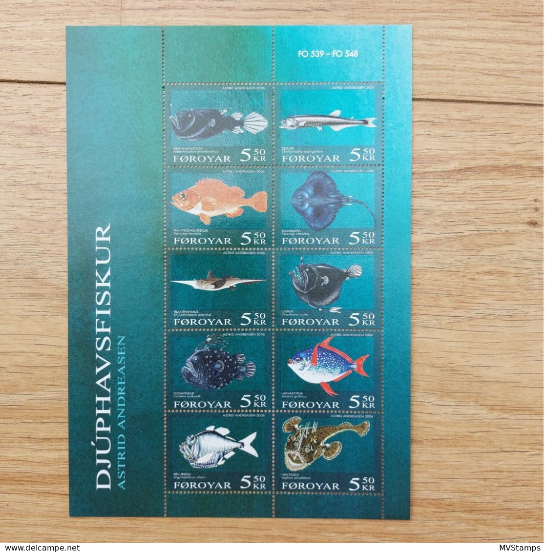 Faroer 2006 Sheet Fish/Fische Stamps (Michel 547/56) MNH - Isole Faroer