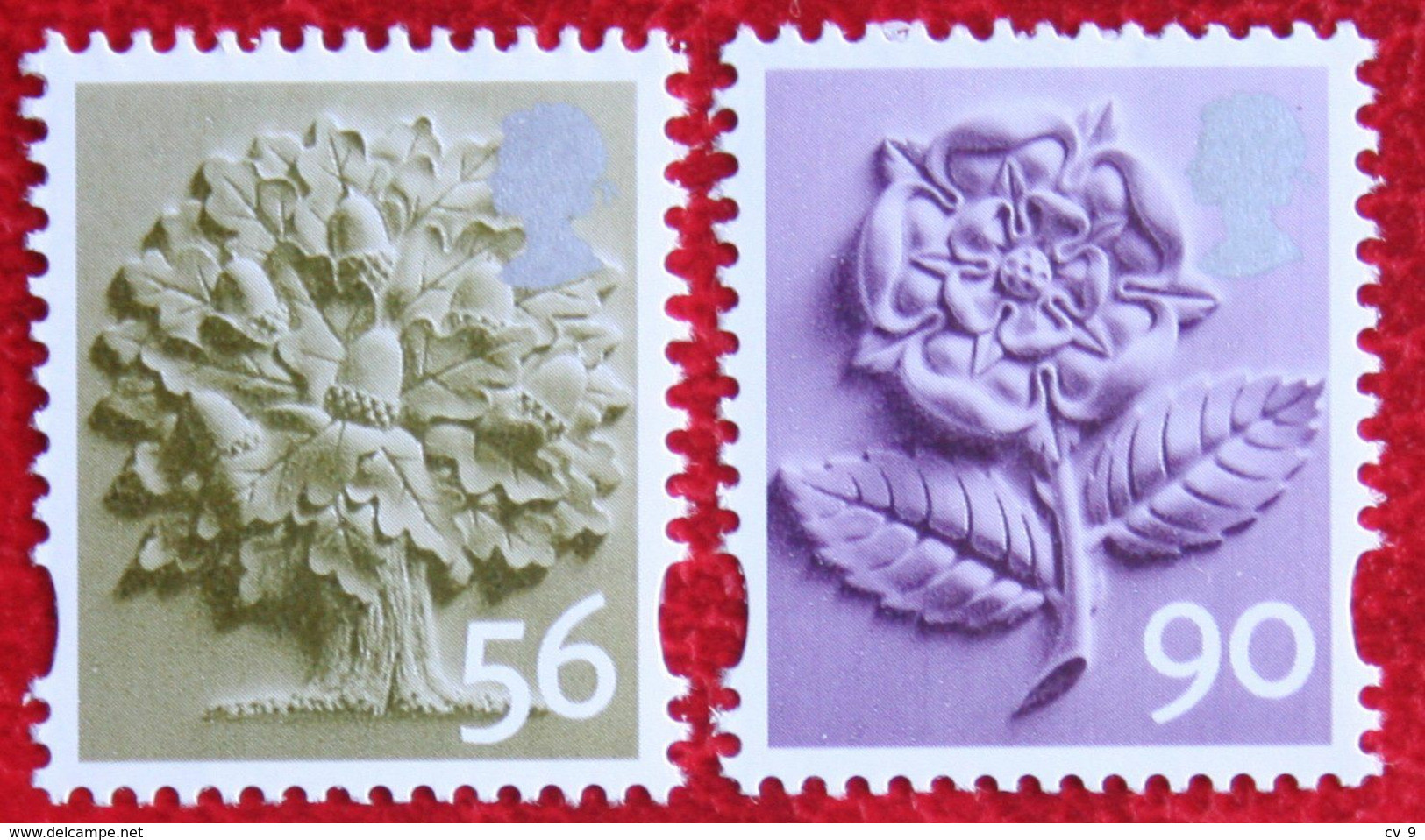 56p + 90p ENGLAND "Oak Tree" Eiche Tutor Rose (Mi 25-26) 2009 POSTFRIS MNH ** ENGLAND GRANDE-BRETAGNE GB GREAT BRITAIN - Angleterre