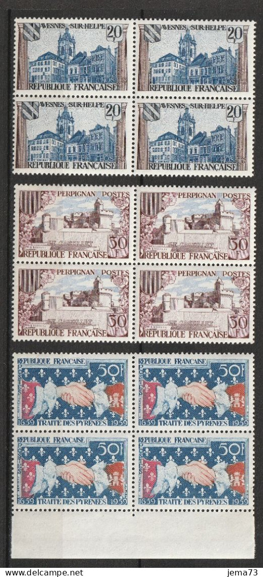 N° 1221 à 1223 Tricentenaire Du Traité Des Pyrénées: Belle Série En  Bloc De 4 Timbres Neuf - Neufs