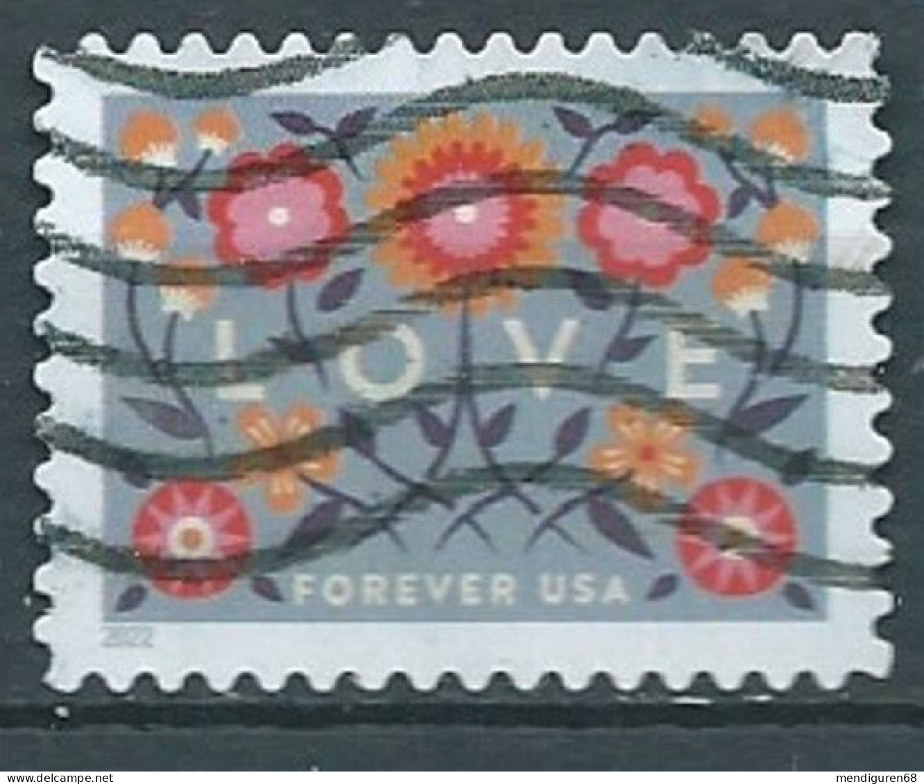 VEREINIGTE STAATEN ETATS UNIS USA 2022 LOVE BLUE F USED SN 5660 MI 5887 - Usados